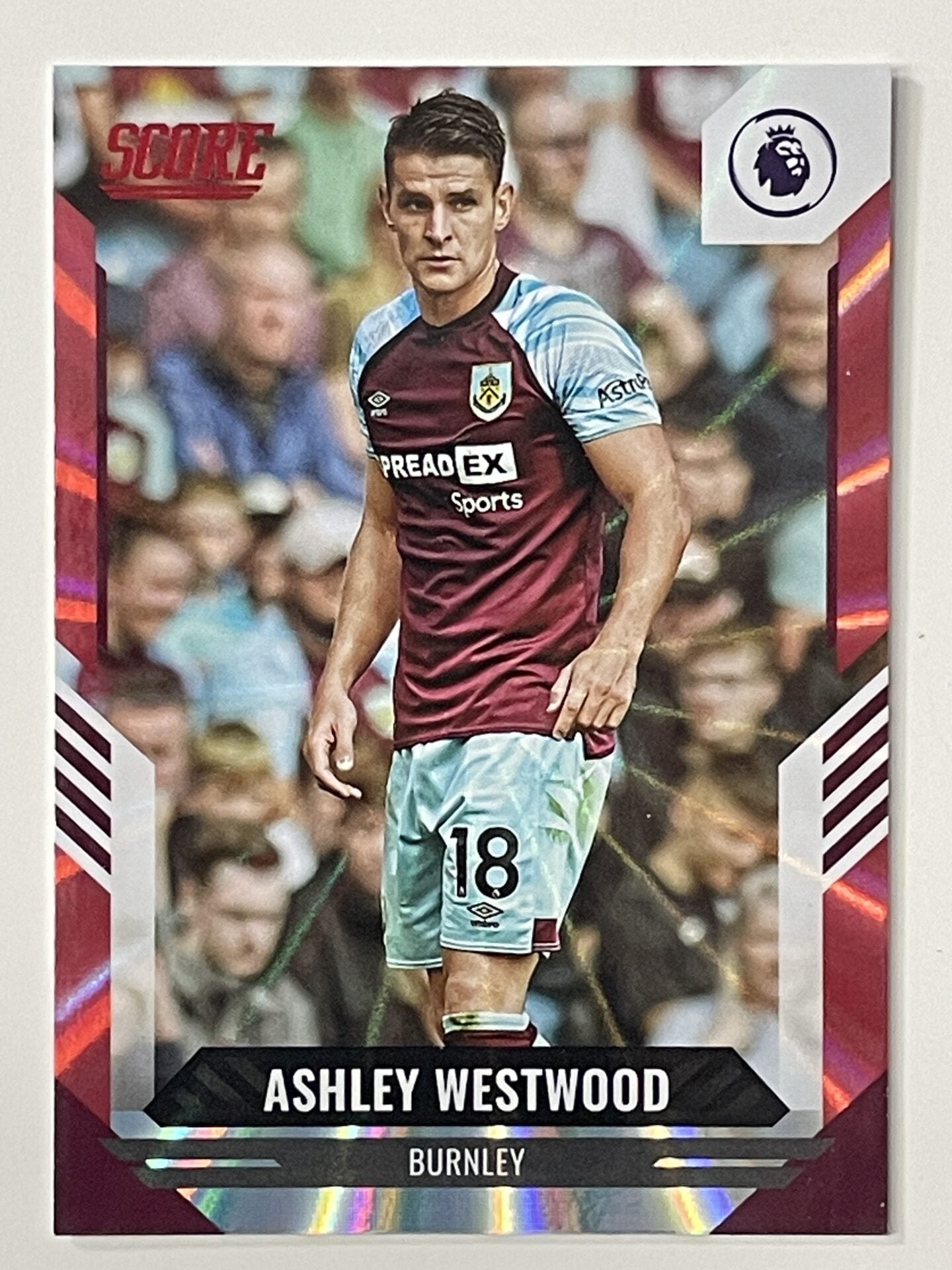 Ashley Westwood Burnley Base Red Laser Parallel Panini Premier League Score 2021 2022