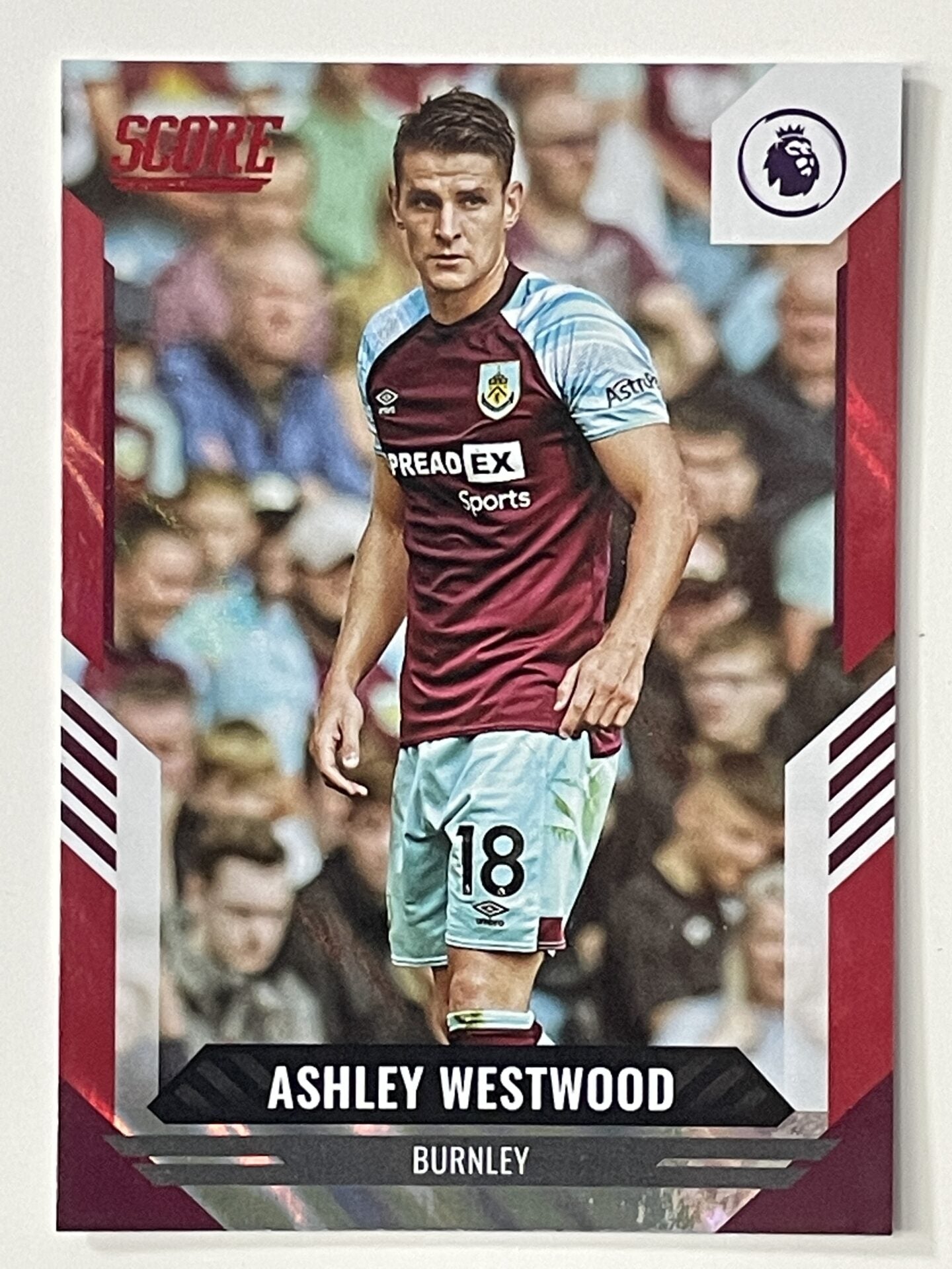 Ashley Westwood Burnley Base Red Lava Parallel Panini Premier League Score 2021 2022