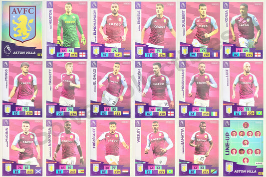 Aston Villa Complete Team Set (18 Cards) Football