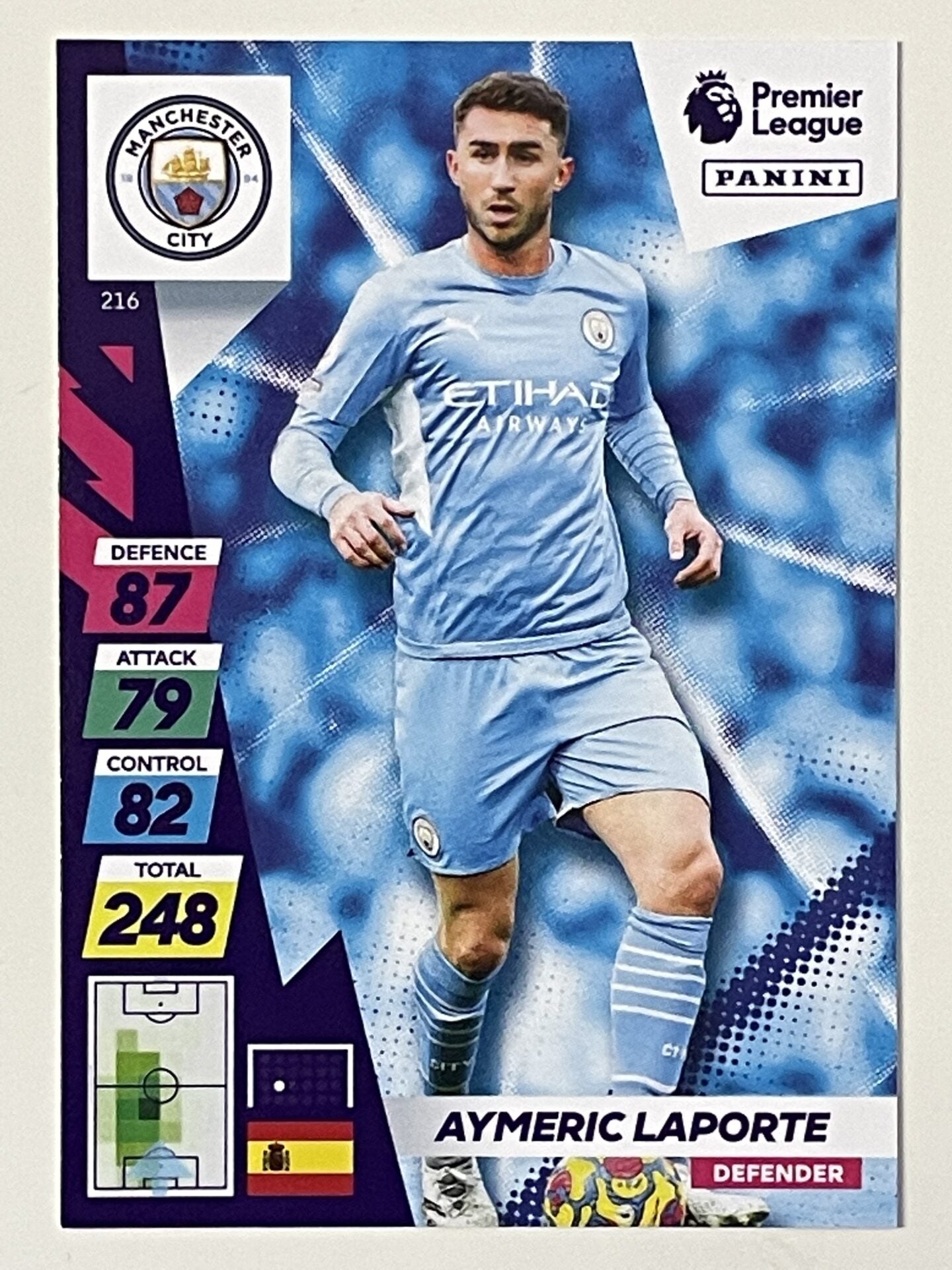 Aymeric Laporte Manchester City Base Panini Adrenalyn XL PLUS Premier League 2021 2022