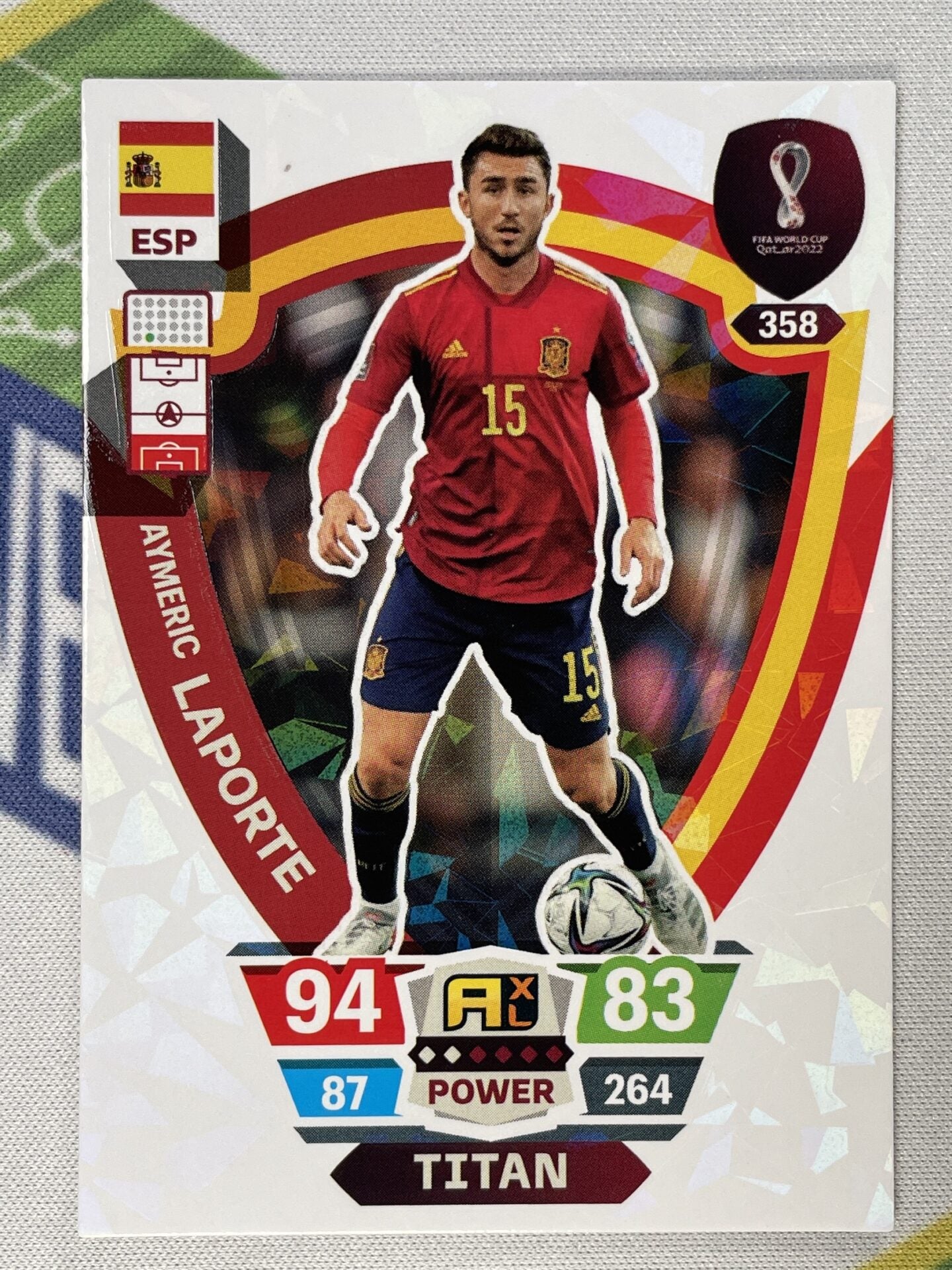 Aymeric Laporte Spain Titan Panini World Cup 2022 Adrenalyn XL Card