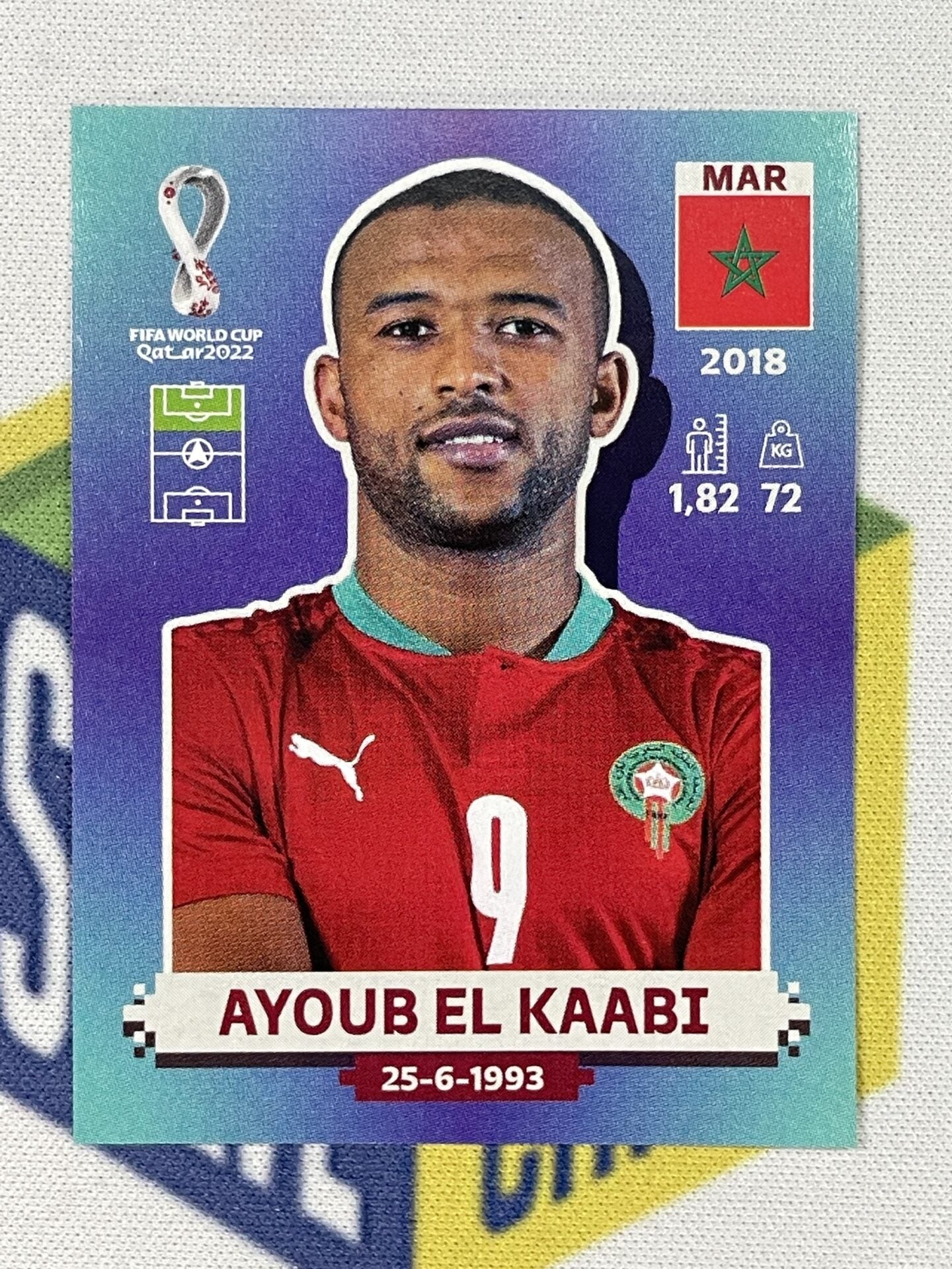 Ayoub El Kaabi Morocco Panini World Cup 2022 Qatar Stickers