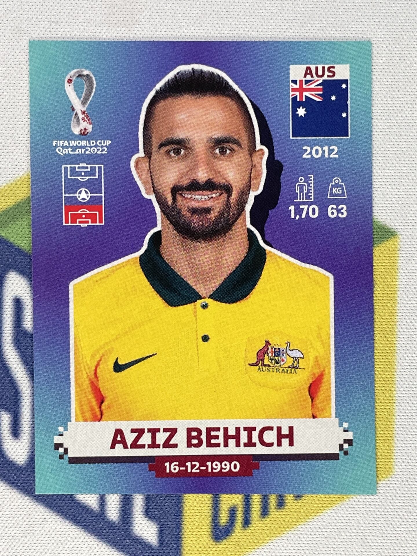 Aziz Behich Australia Panini World Cup 2022 Qatar Stickers