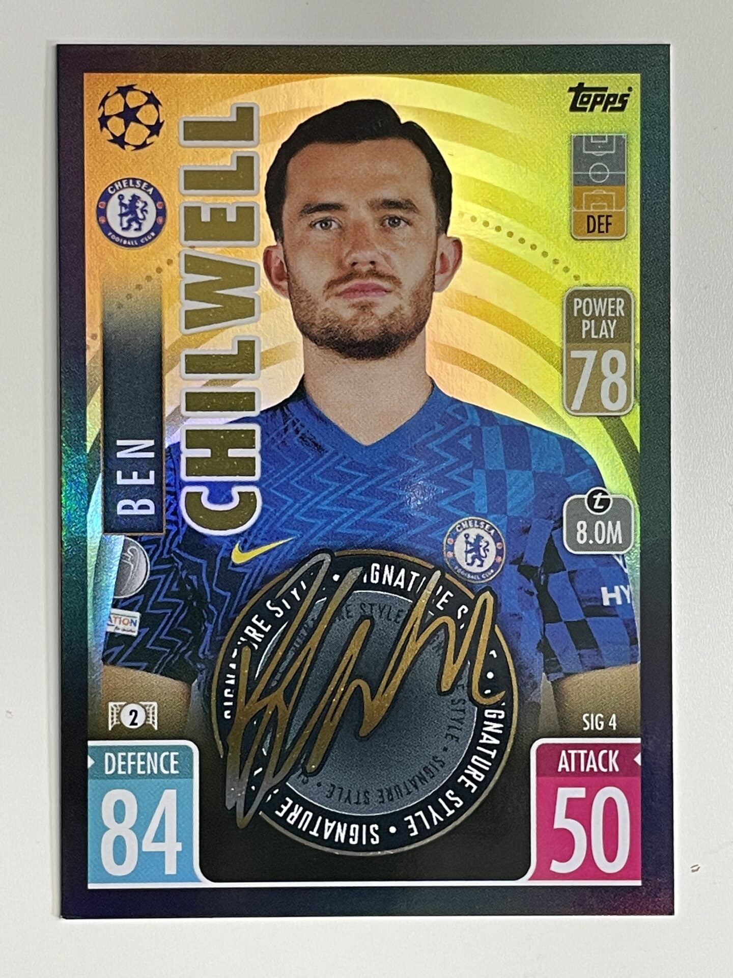 Ben Chillwell Chelsea FC Signature Style Topps Match Attax Extra 2021:22 Champions League Card