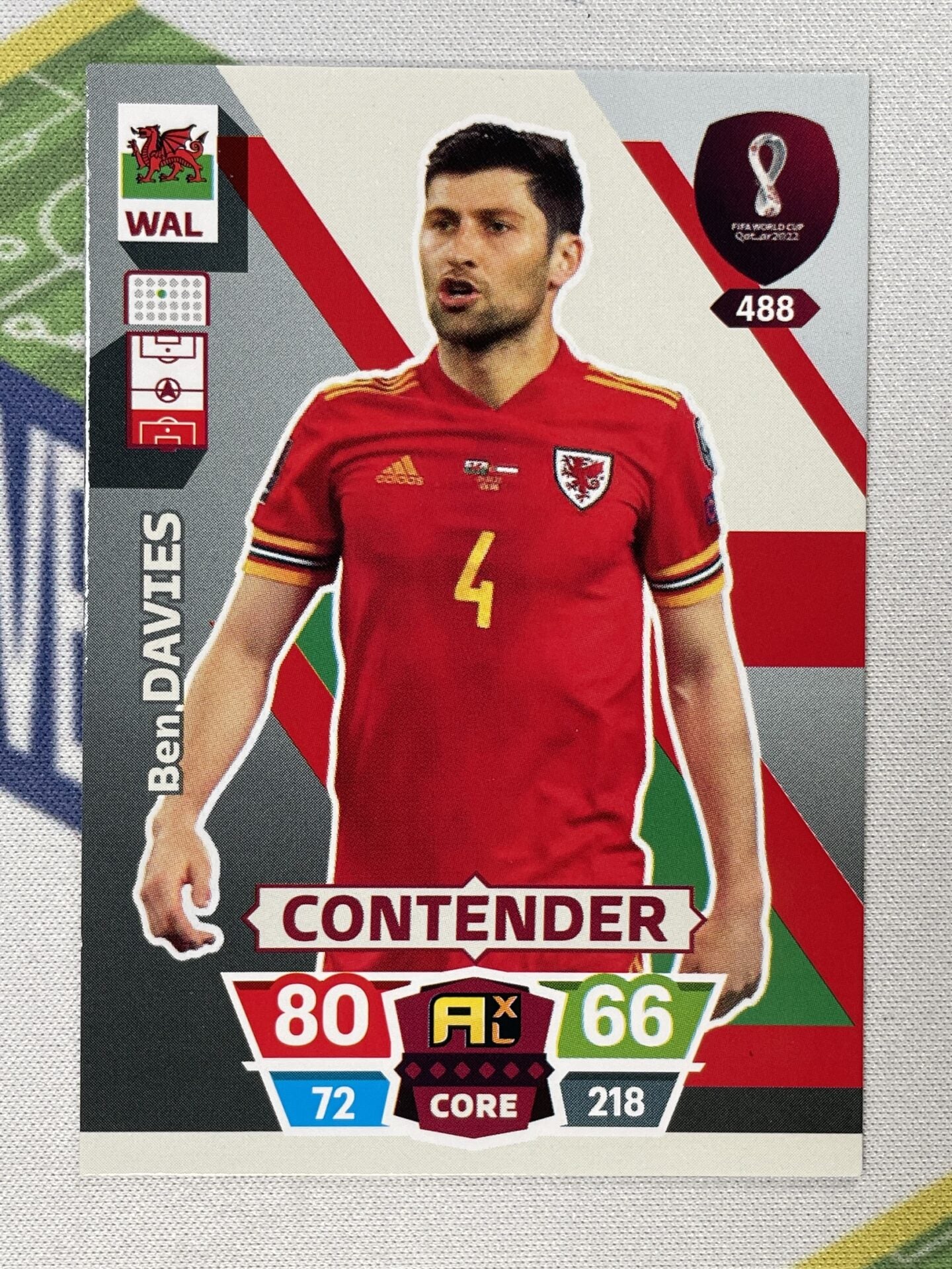 Ben Davies Wales Panini World Cup 2022 Adrenalyn XL Card