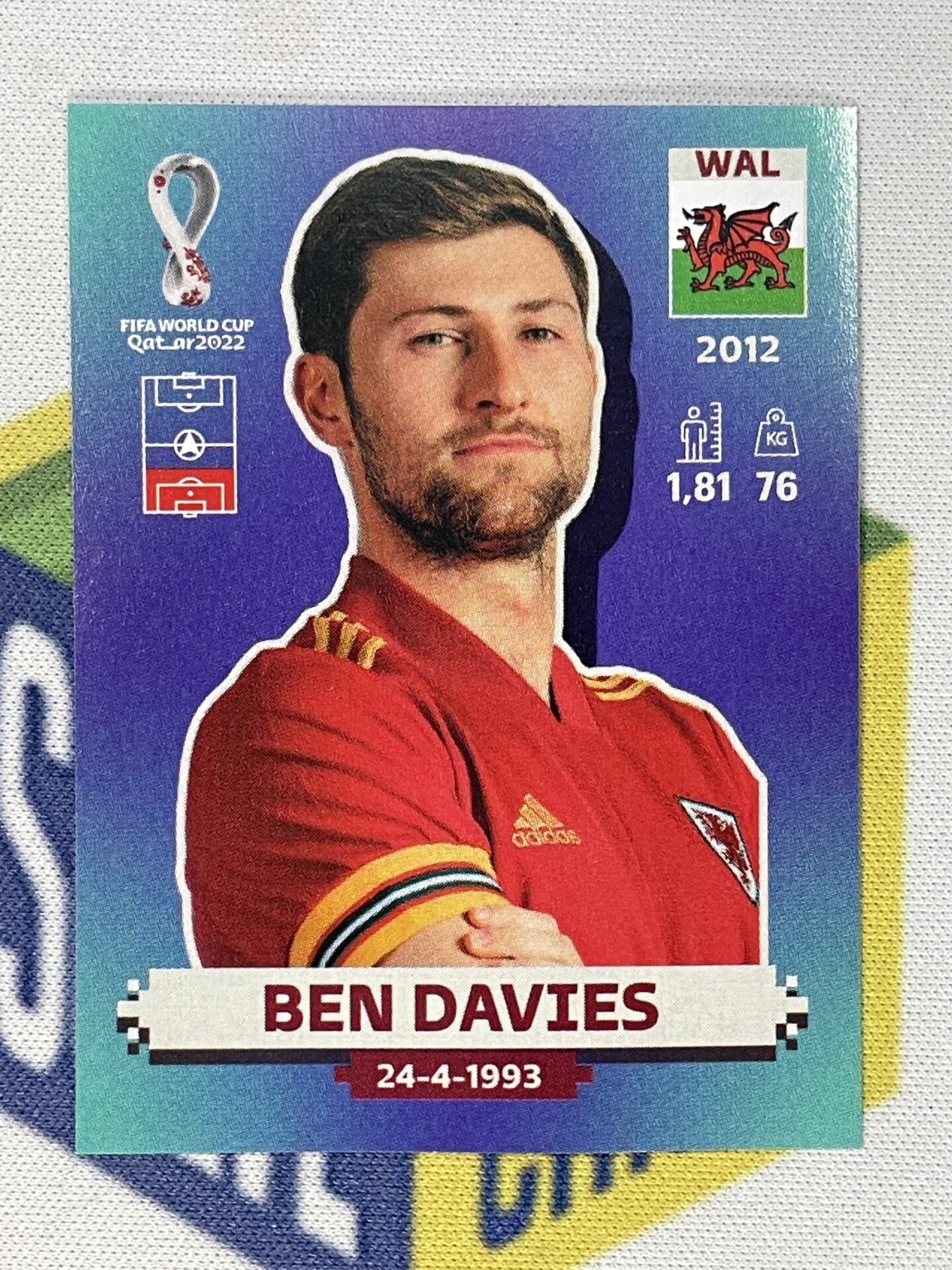 Ben Davies Wales Panini World Cup 2022 Qatar Stickers