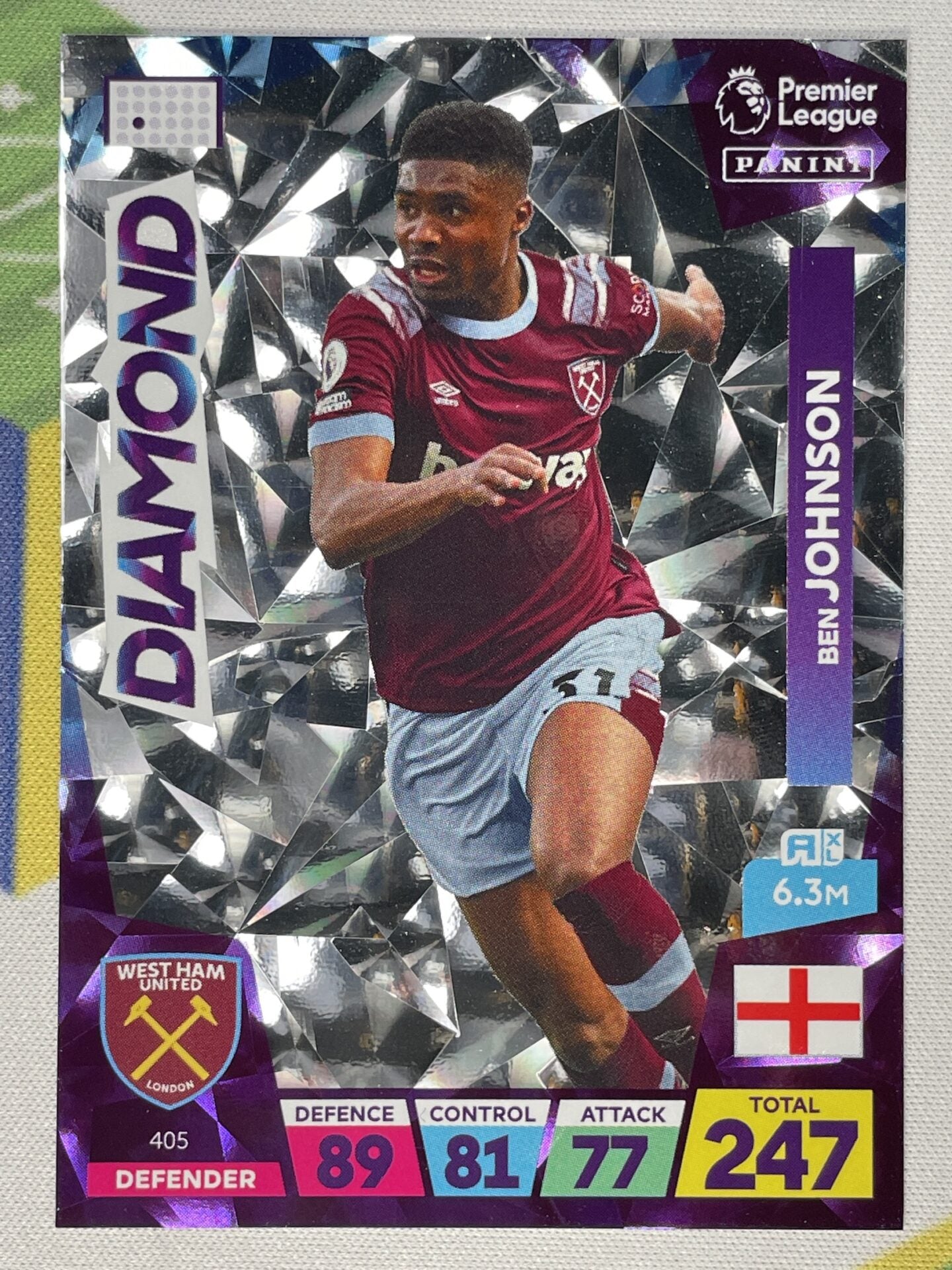 Ben Johnson West Ham Diamond Panini Premier League Adrenalyn XL 2023 Card