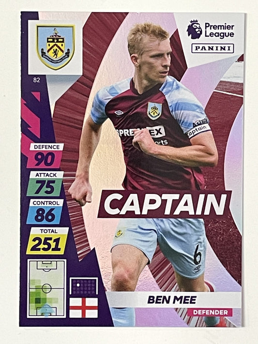 Ben Mee Burnley Captain Panini Adrenalyn XL PLUS Premier League 2021 2022