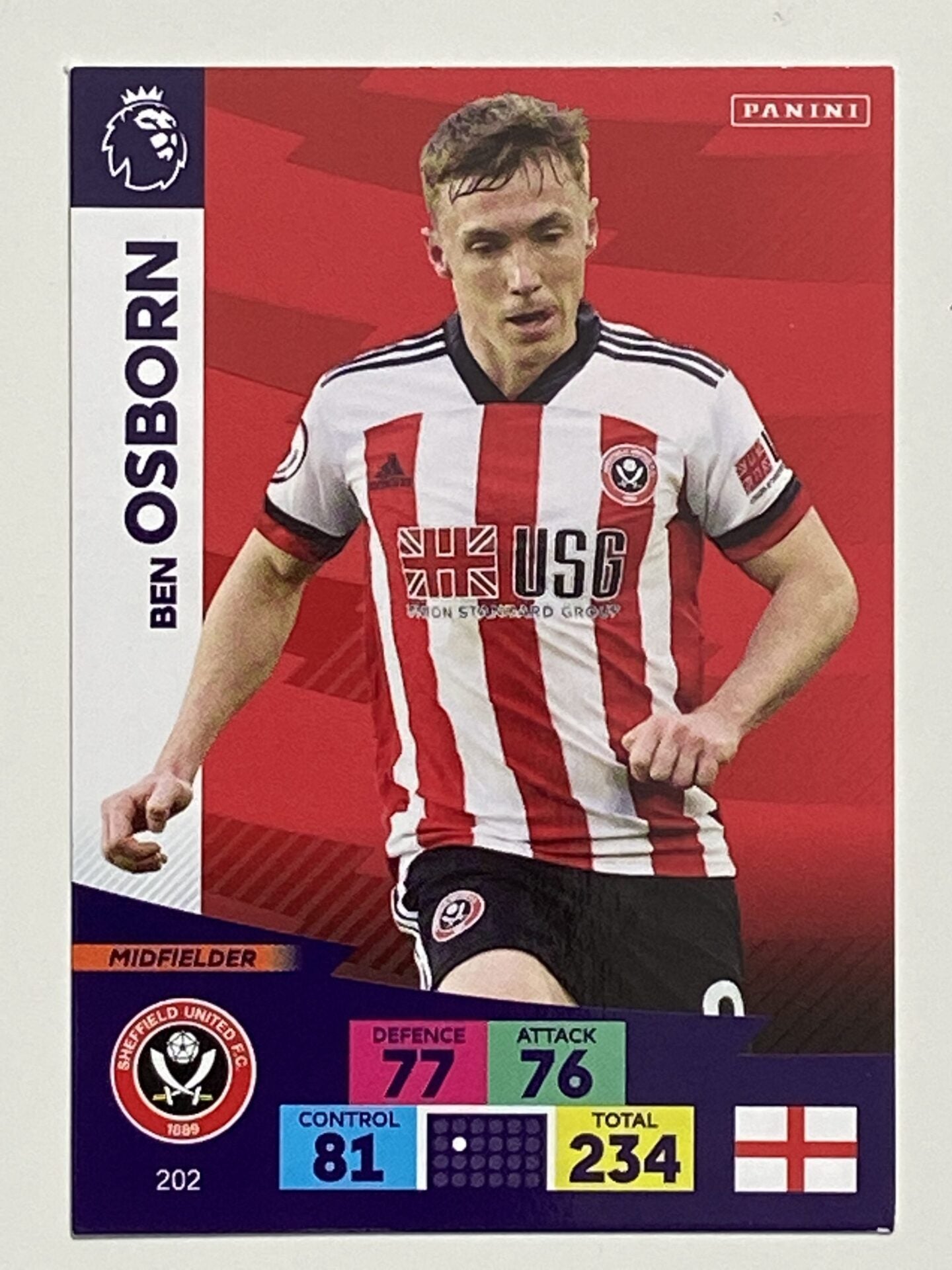 Ben Osborn (Sheffield United) Football Card &#8211; Premier League Adrenalyn XL 2020:21