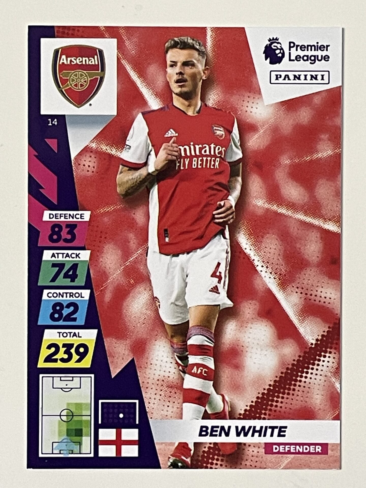 Ben White Arsenal Base Panini Adrenalyn XL PLUS Premier League 2021 2022