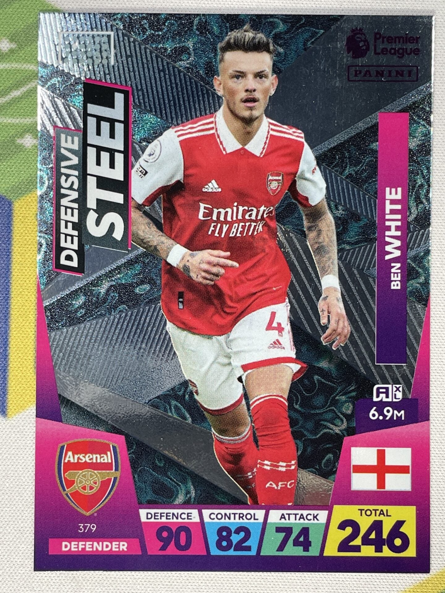 Ben White Arsenal Defensive Steel Panini Premier League Adrenalyn XL 2023 Card