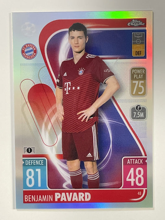 Benjamin Pavard Refractor Topps Match Attax Chrome 2021 2022