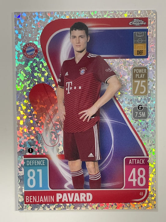 Benjamin Pavard Speckle Refractor Topps Match Attax Chrome 2021 2022