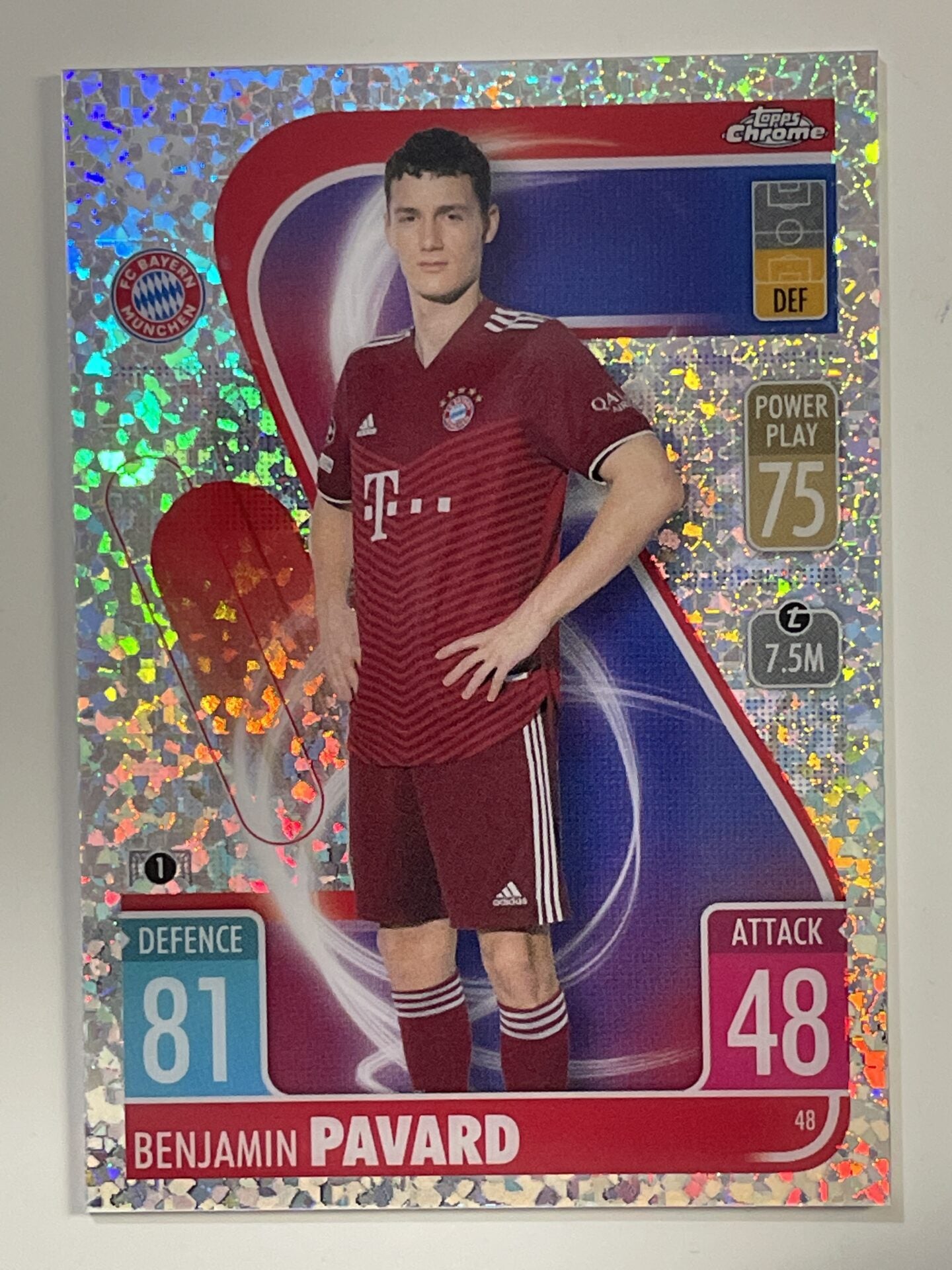 Benjamin Pavard Speckle Topps Match Attax Chrome 2021 2022