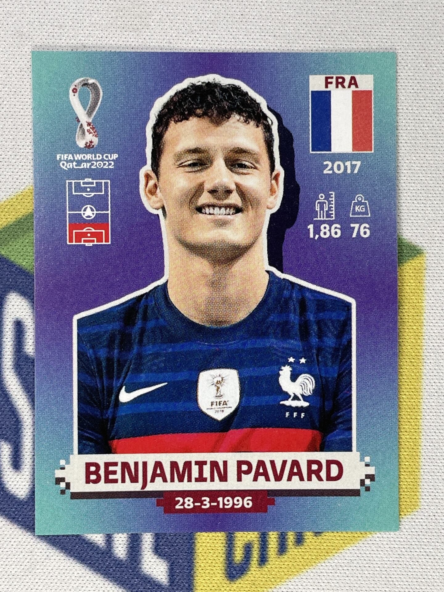 Benjramin Pavard France Panini World Cup 2022 Qatar Stickers