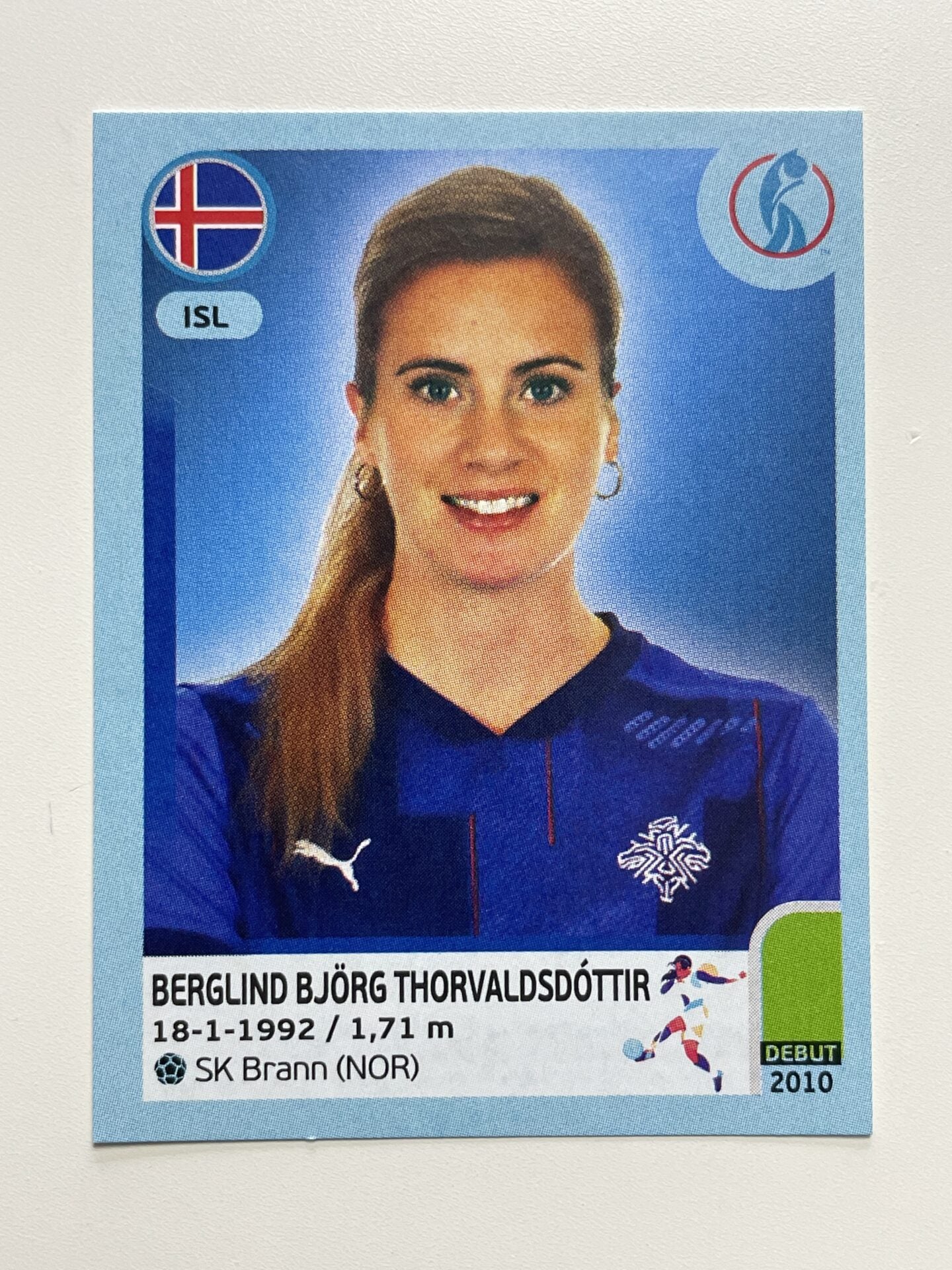 Berglind Bjorg Thorvaldsdottir Iceland Base Panini Womens Euro 2022 Stickers Collection