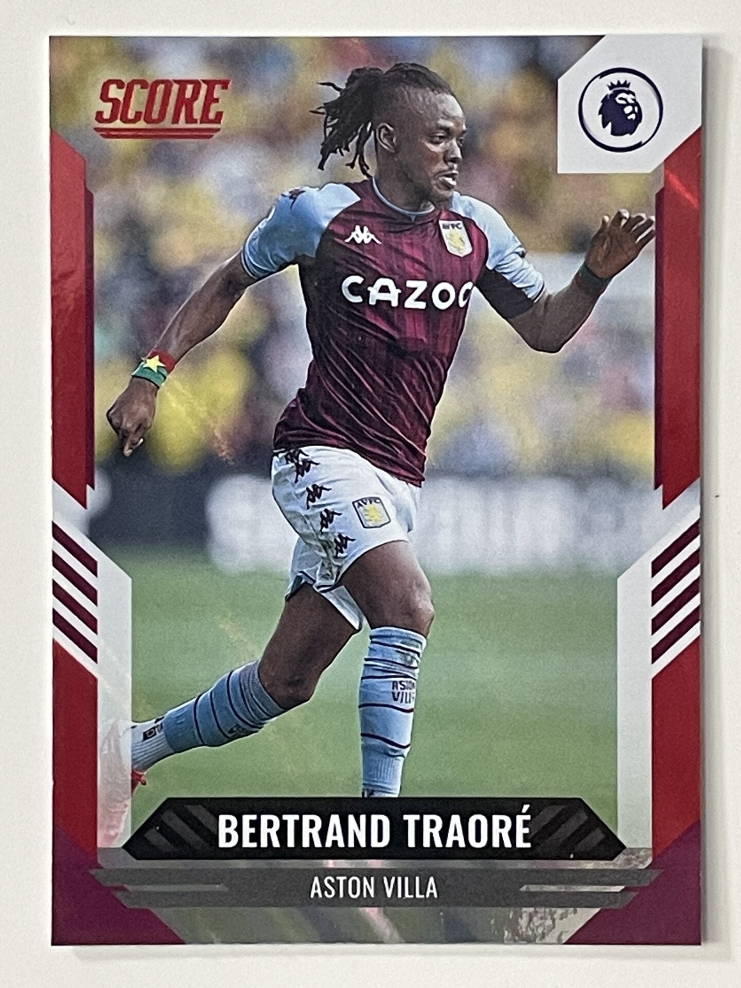 Bertrand Traore Aston Villa Base Red Lava Parallel Panini Premier League Score 2021 2022