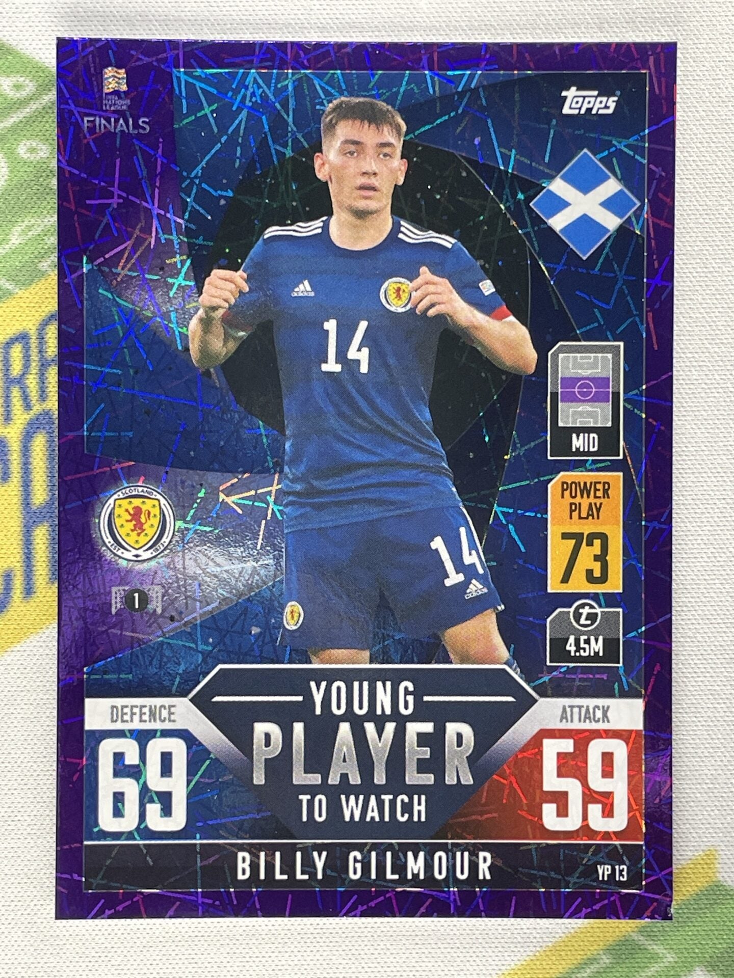 Billy Gilmour Scotland Young Player to Watch Purple Foil Parallel Topps Match Attax 101 Road to Nations League 2022 Card