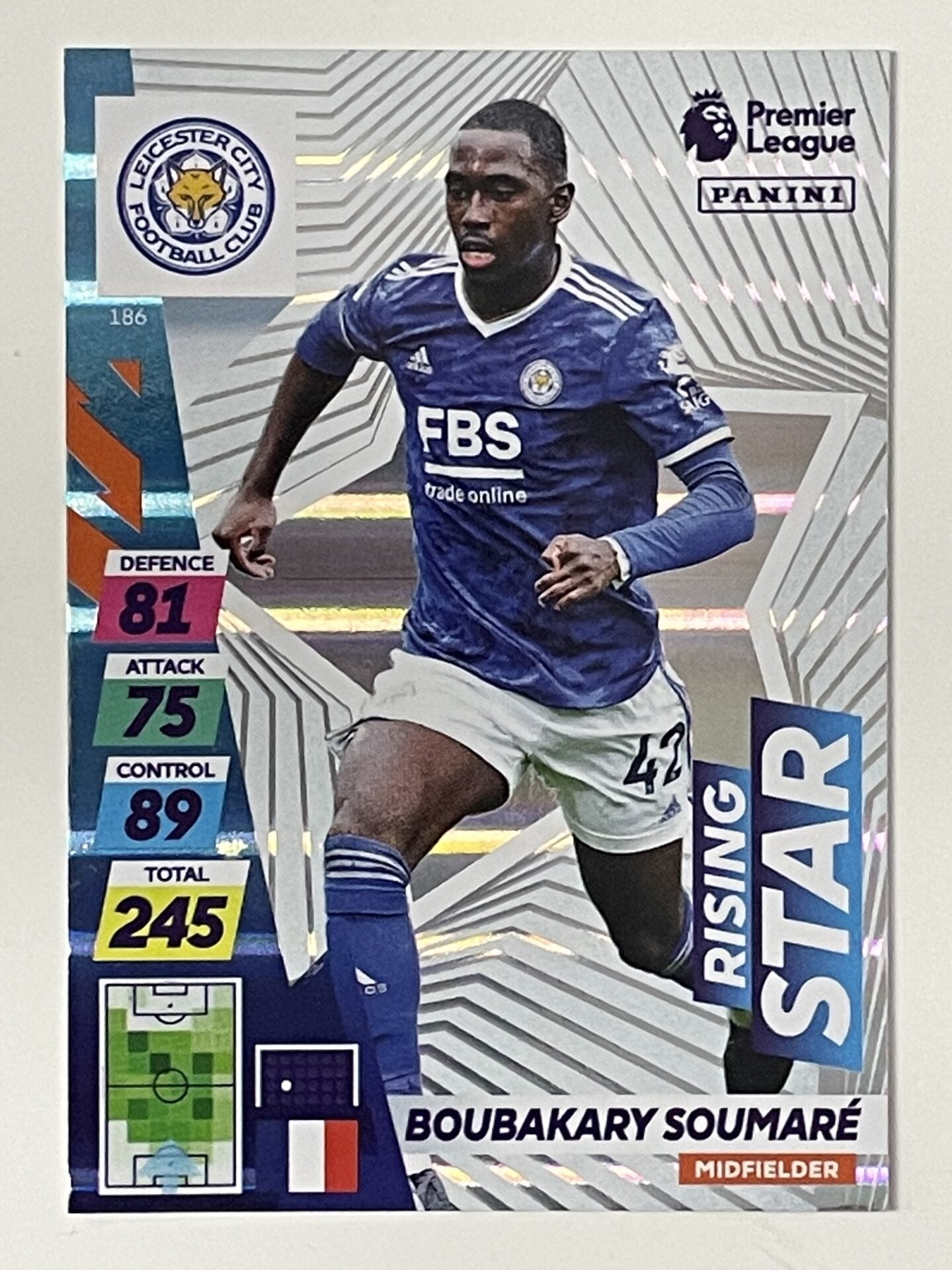 Boubakary Soumare Leicester City Rising Star Panini Adrenalyn XL PLUS Premier League 2021 2022