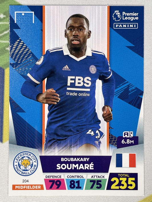 Boubakary Soumare Leicester Panini Premier League Adrenalyn XL 2023 Card