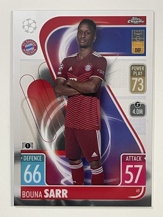 Bouna Sarr Bayern Munich Topps Match Attax Chrome 2021 2022 Football Card