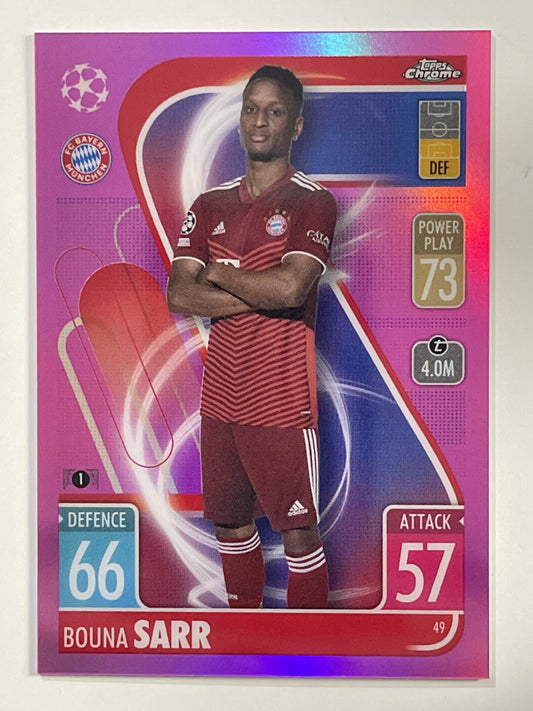 Bouna Sarr Pink Parallel Topps Match Attax Chrome 2021 2022