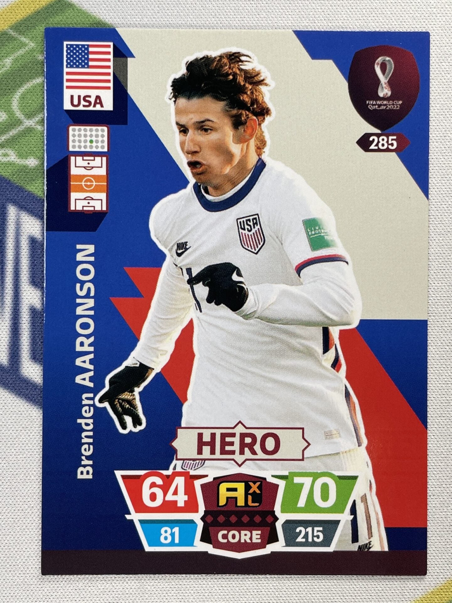 Brendan Aaronson USA Panini World Cup 2022 Adrenalyn XL Card