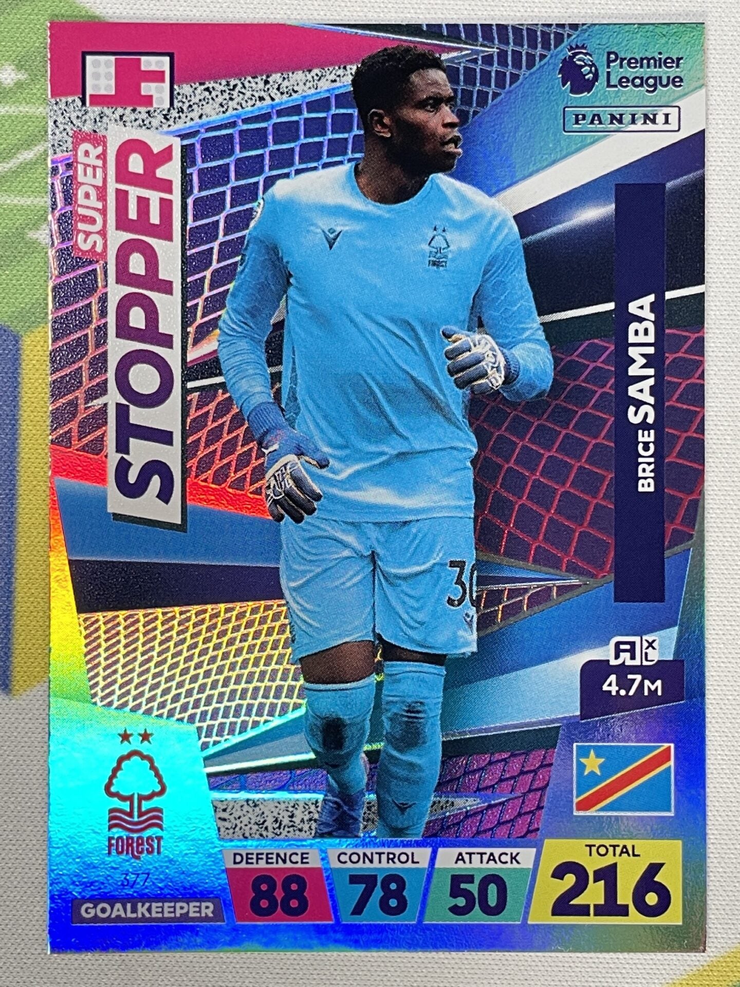 Brice Samba Nottingham Forest Super Stopper Panini Premier League Adrenalyn XL 2023 Card