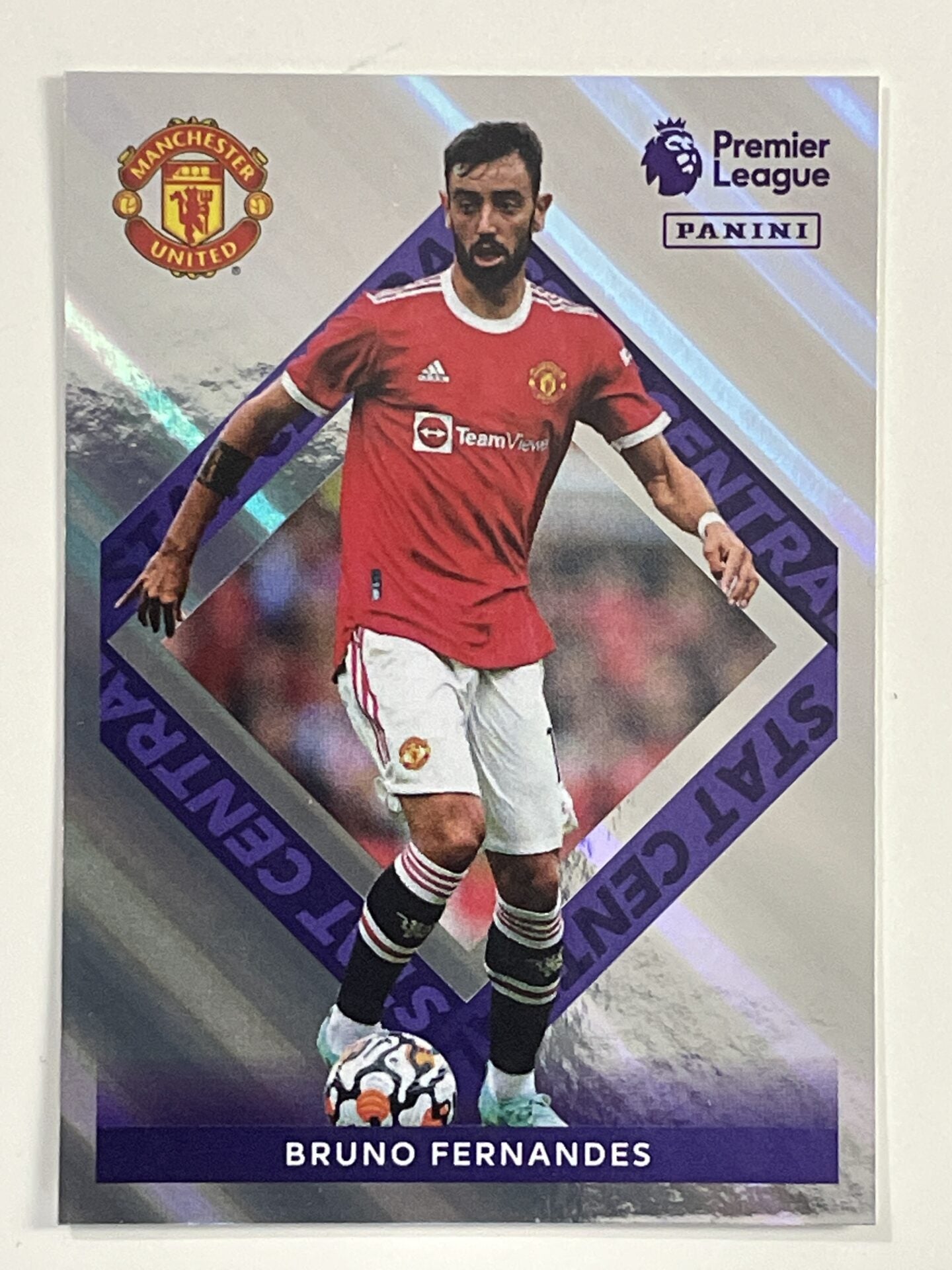 Bruno Fernandes Stat Central Manchester United Panini Premier League 2022 Football Sticker