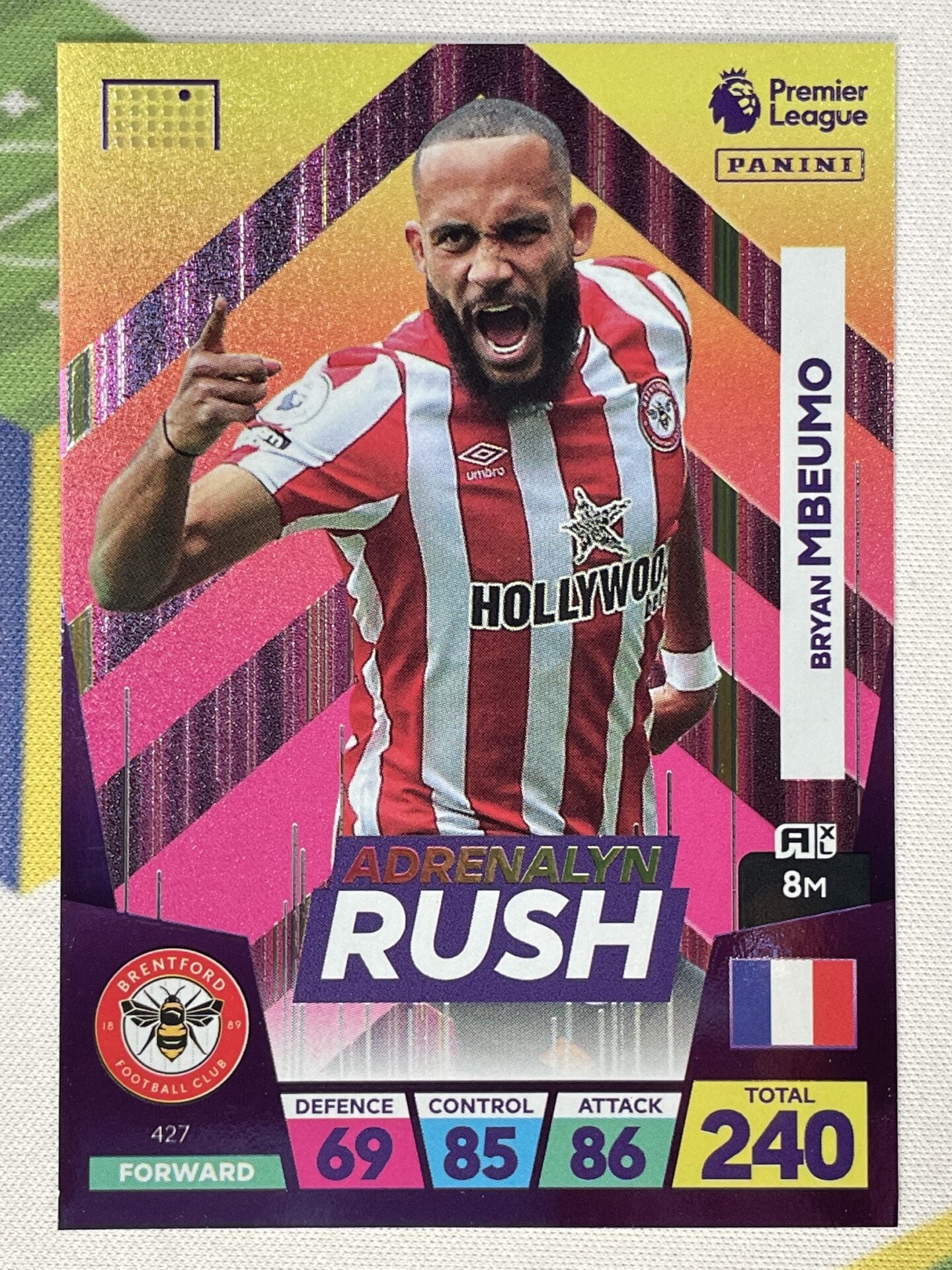 Bryan Mbeumo Brentford Adrenalyn Rush Panini Premier League Adrenalyn XL 2023 Card