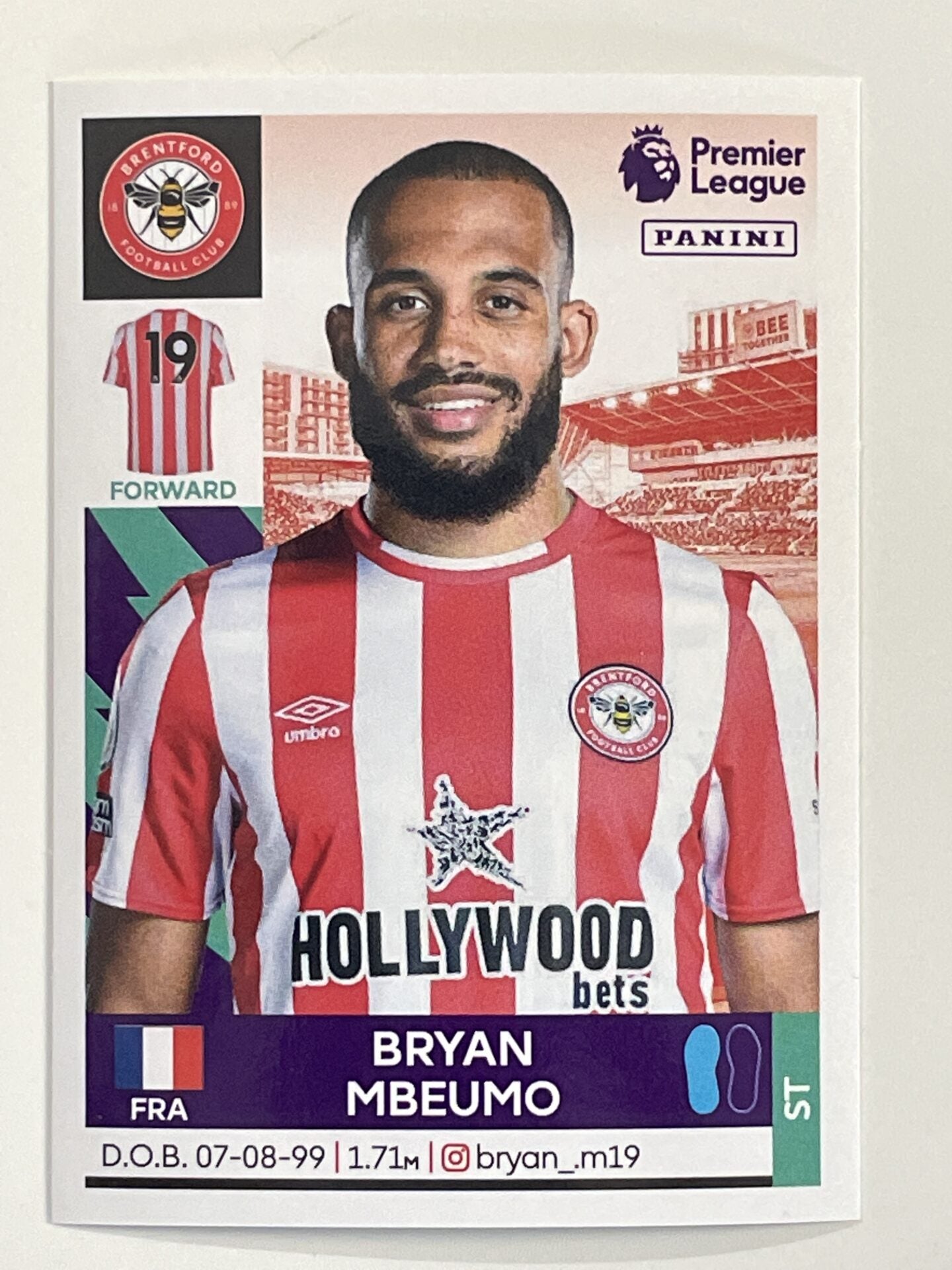 Bryan Mbeumo Brentford Panini Premier League 2022 Football Sticker