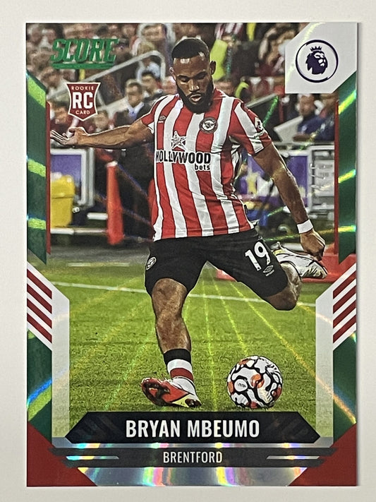 Bryan Mbuemo Brentford Base Green Laser Parallel Panini Premier League Score 2021 2022