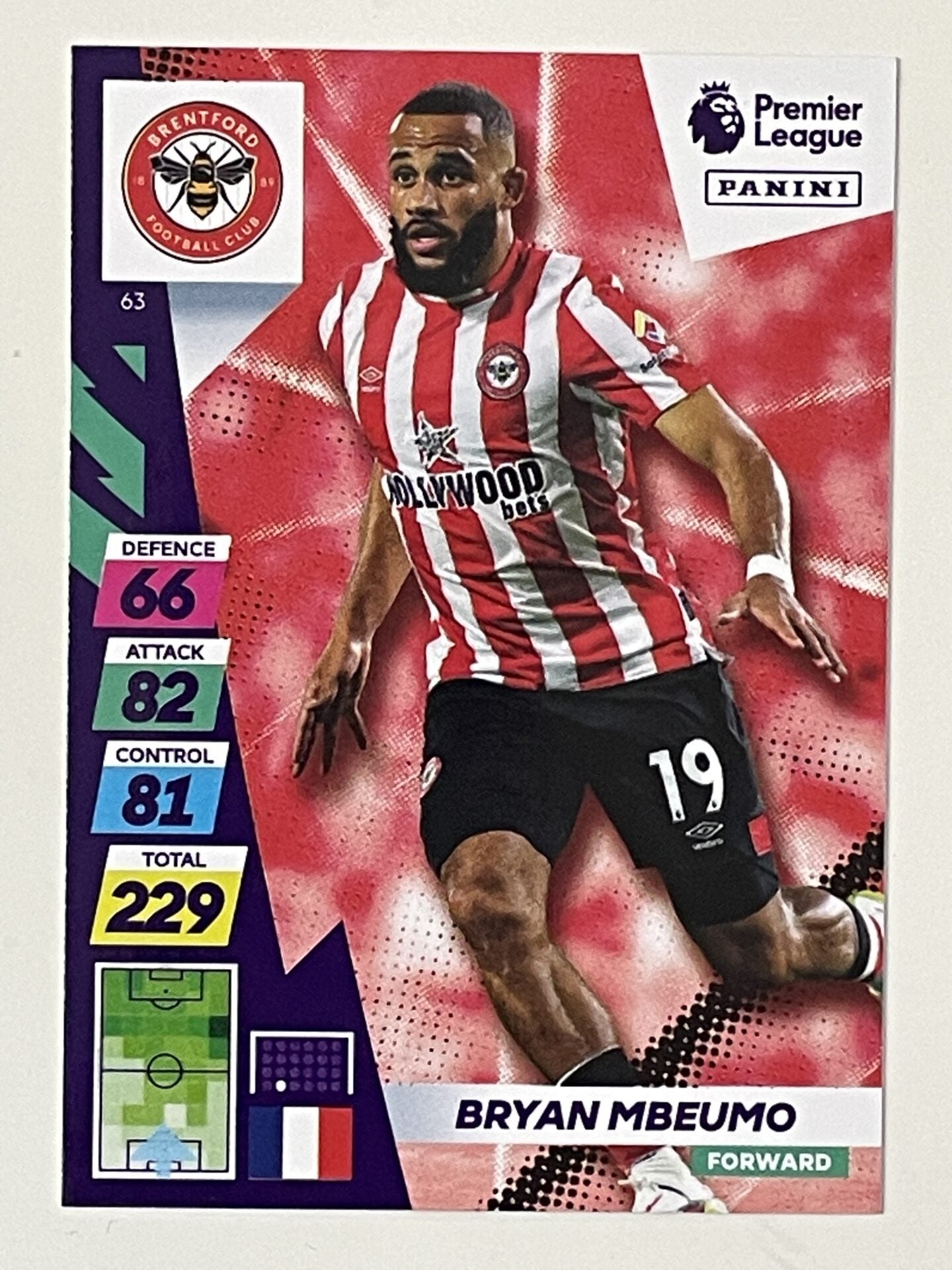 Bryan Mbuemo Brentford Base Panini Adrenalyn XL PLUS Premier League 2021 2022