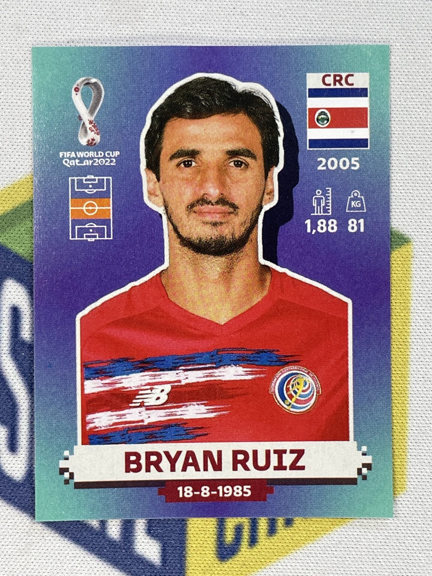 Bryan Ruiz Costa Rica Panini World Cup 2022 Qatar Stickers