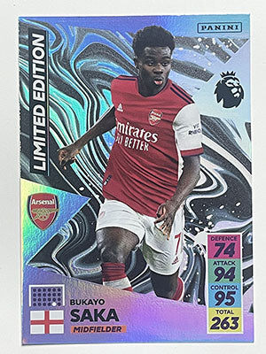 Bukayo-Saka-Arsenal-Limited-Edition-Panini-Adrenalyn-XL-2021-22-Card-Football