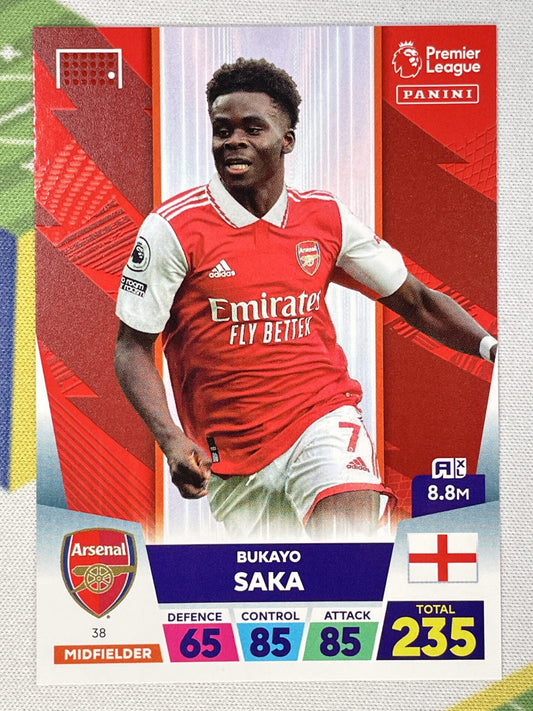 Bukayo Saka Arsenal Panini Premier League Adrenalyn XL 2023 Card