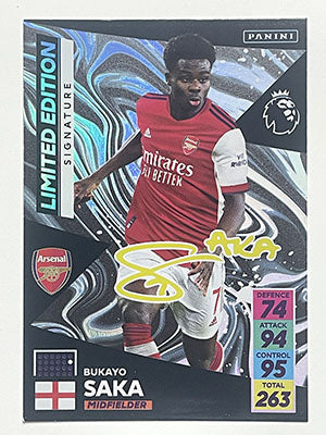 Bukayo-Saka-Arsenal-Signature-Limited-Edition-Panini-Adrenalyn-XL-2021-22-Card-Football