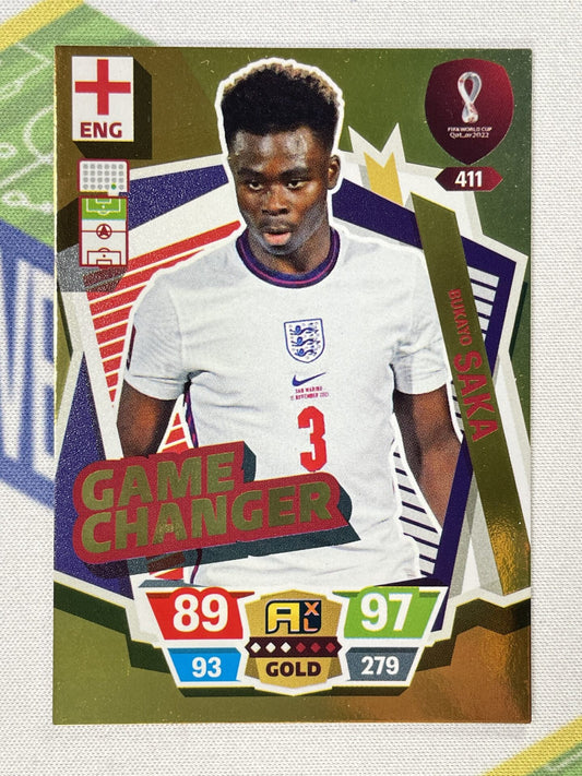 Bukayo Saka England Game Changer Panini World Cup 2022 Adrenalyn XL Card