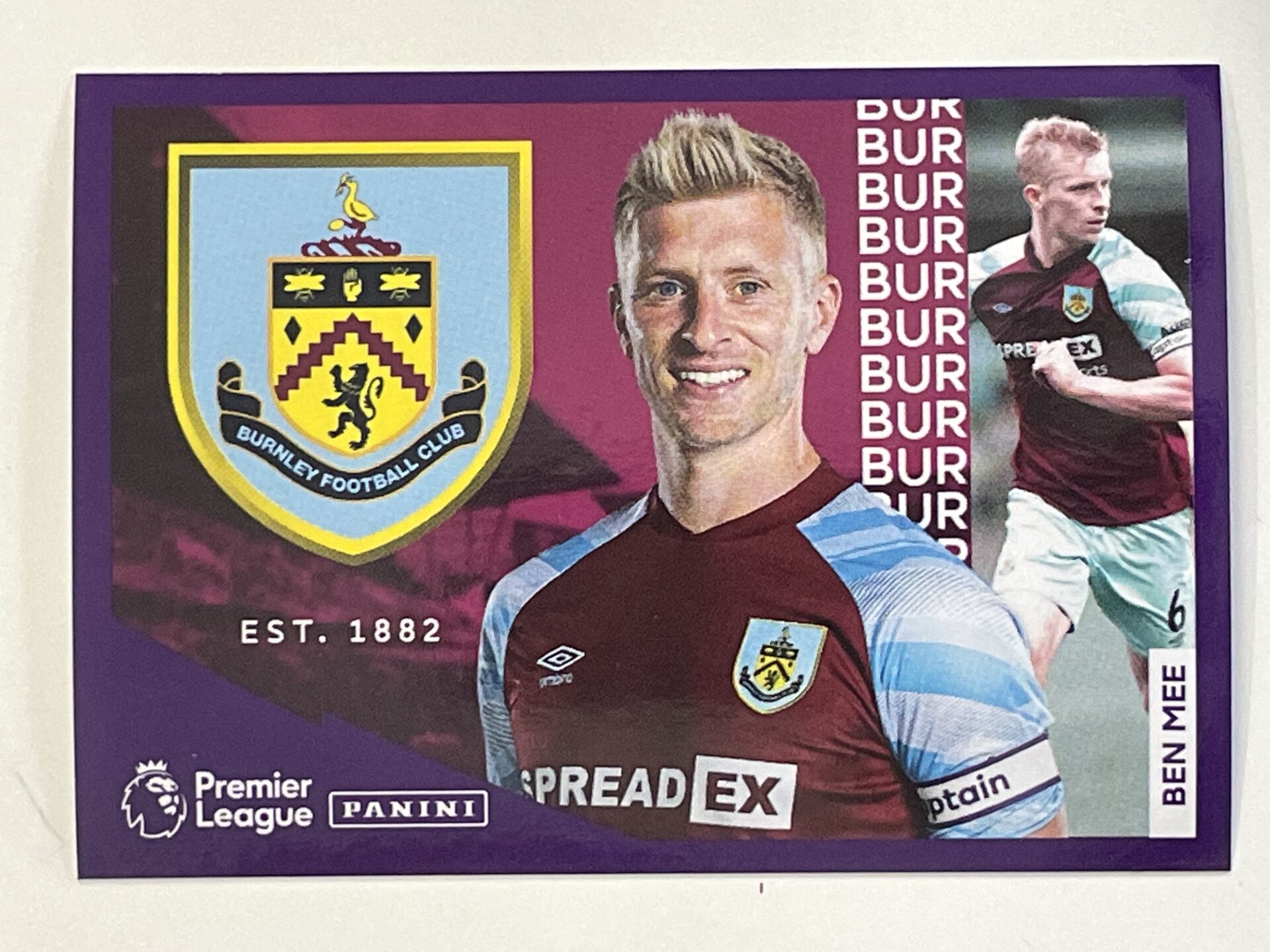 Burnley Captain Panini Premier League 2022 Football Sticker