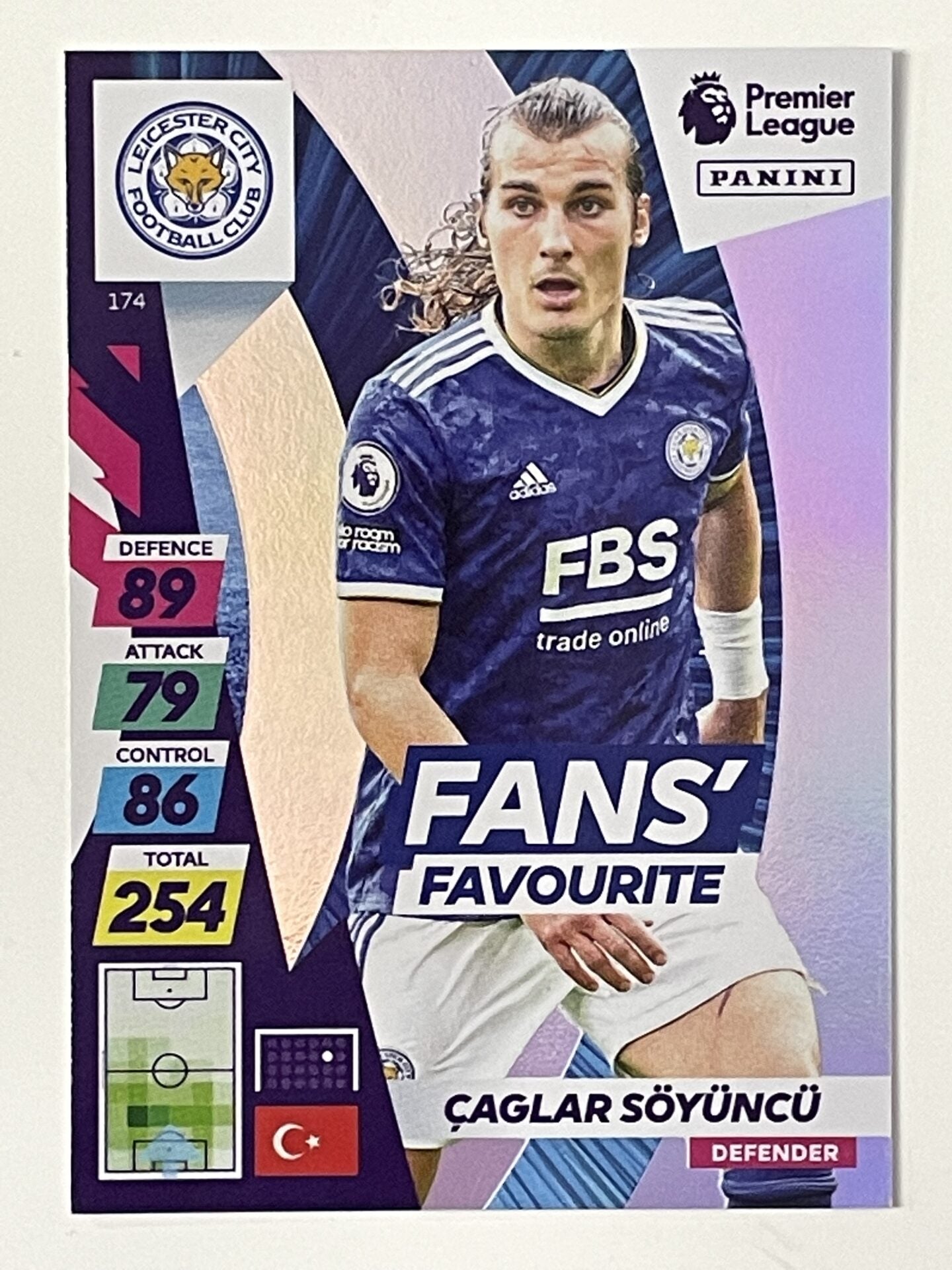 Caglar Soyuncu Leicester City Fans Favourite Panini Adrenalyn XL PLUS Premier League 2021 2022