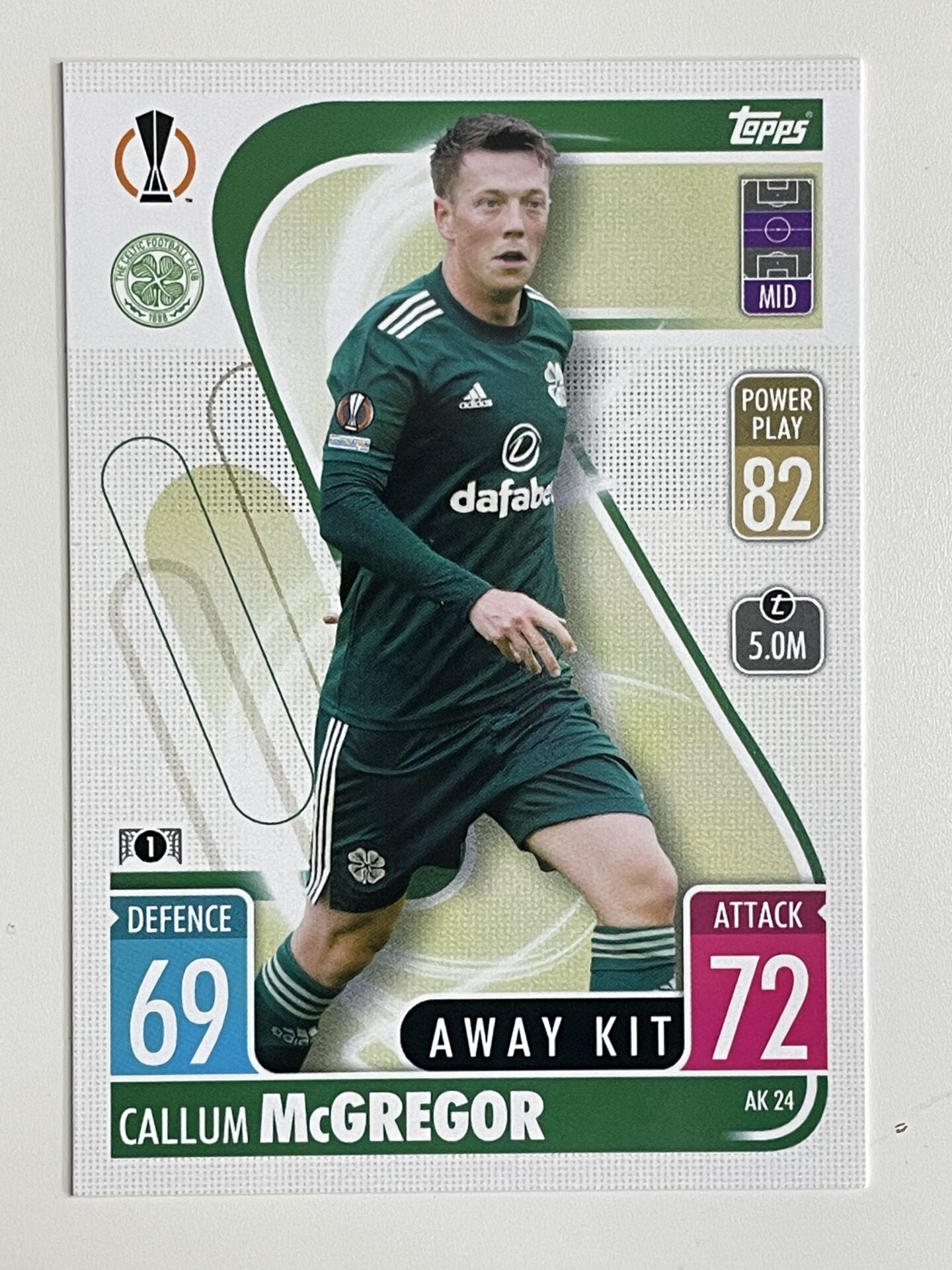 Callum McGregor Celtic Away Kit Topps Match Attax Extra 2021:22 Champions League Card