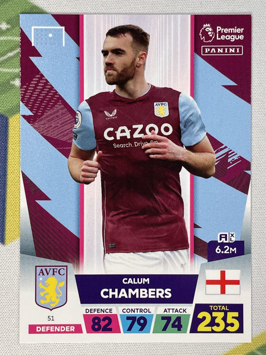 Calum Chambers Aston Villa Panini Premier League Adrenalyn XL 2023 Card