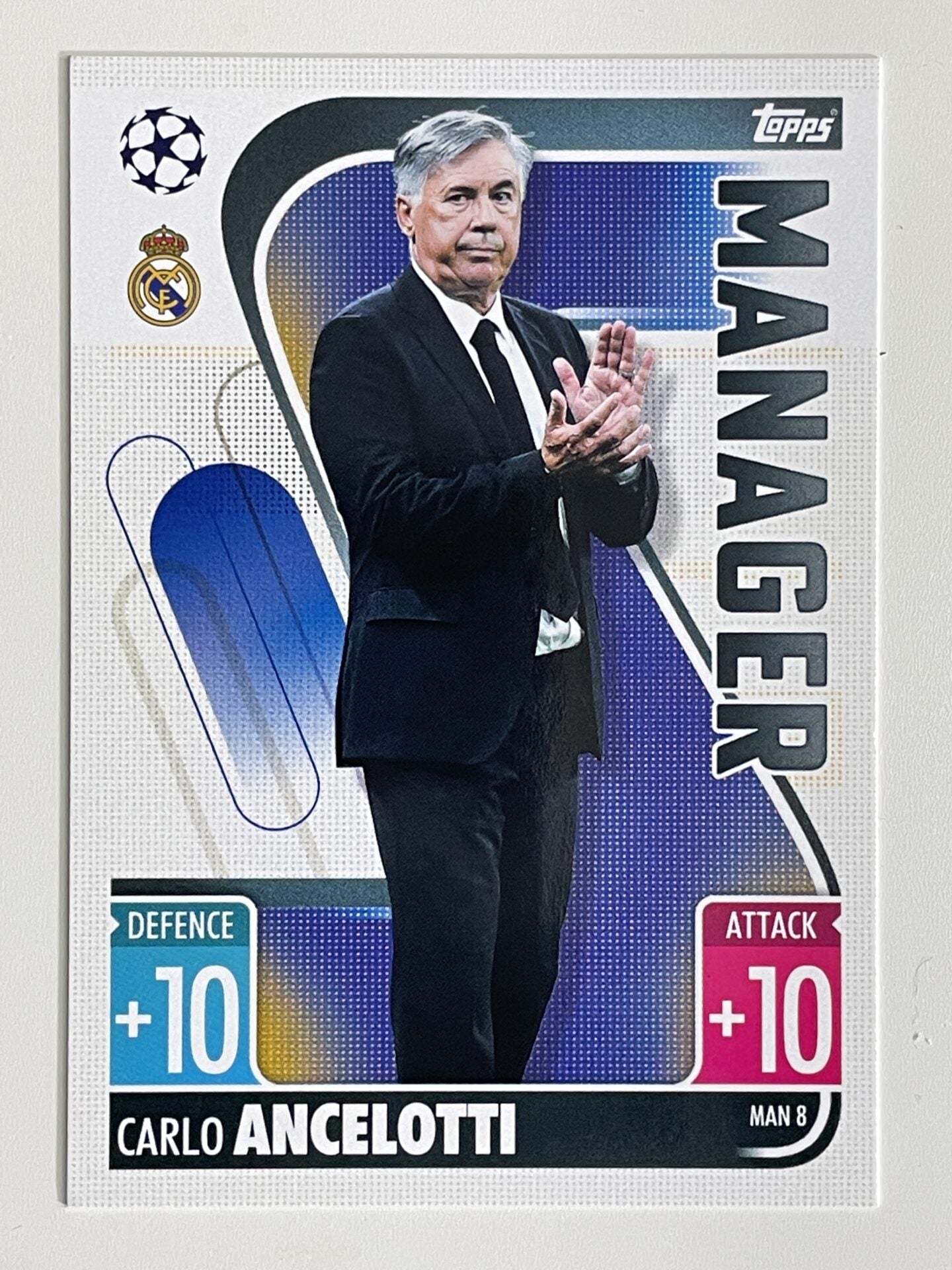 Carlo Ancelotti Real Madrid Manager Topps Match Attax Extra 2021:22 Champions League Card