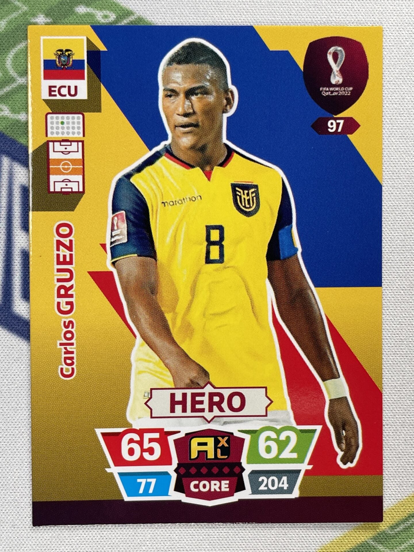 Carlos Gruezo Ecuador Panini World Cup 2022 Adrenalyn XL Card