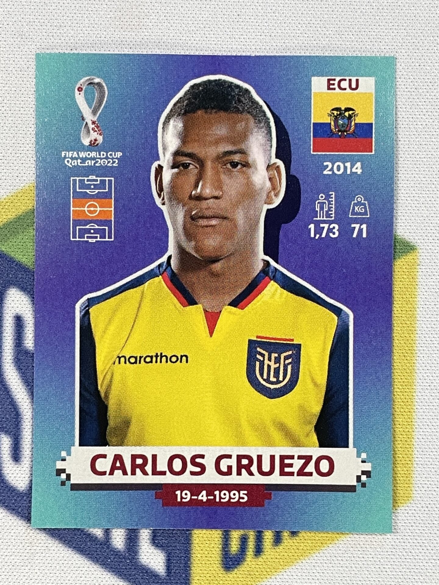 Carlos Gruezo Ecuador Panini World Cup 2022 Qatar Stickers