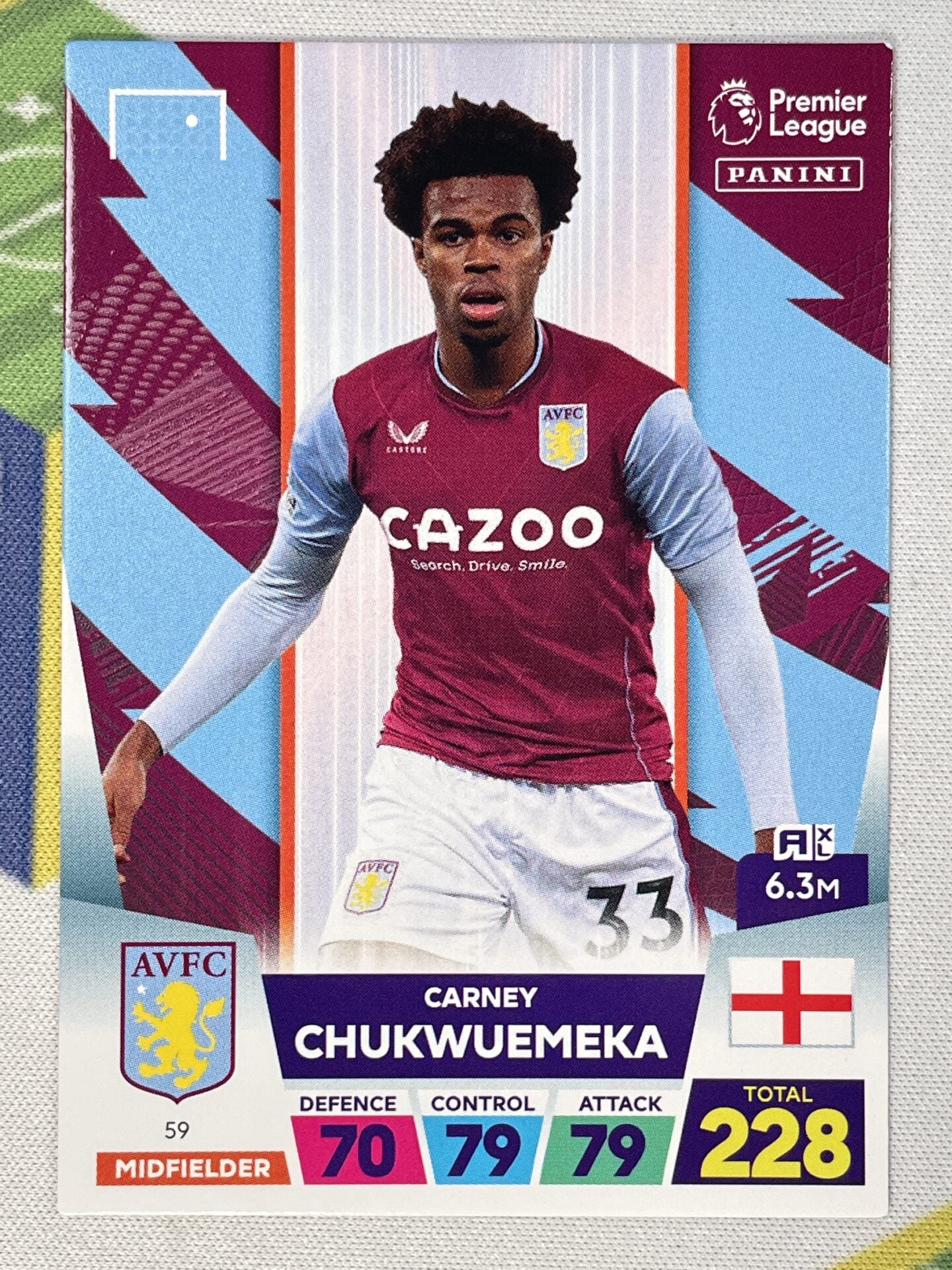 Carney Chukwuemeka Aston Villa Panini Premier League Adrenalyn XL 2023 Card