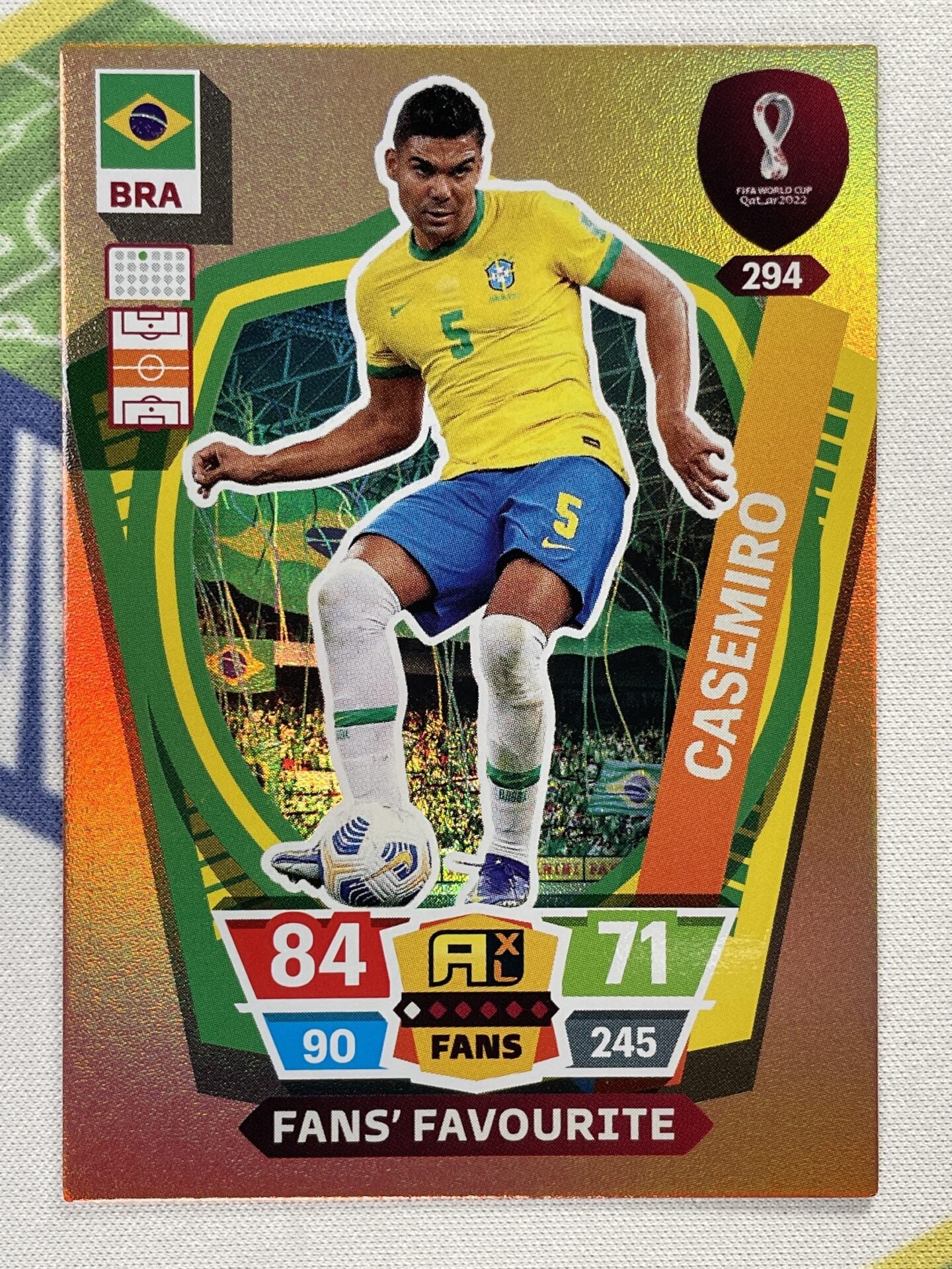 Casemiro Brazil Fans Favourite Panini World Cup 2022 Adrenalyn XL Card