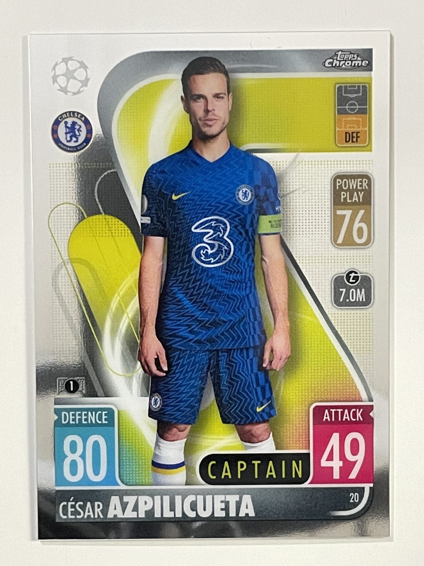 Cesar Azpilicueta Chelsea Topps Match Attax Chrome 2021 2022 Football Card