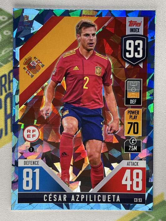 Cesar Azpilicueta Spain Crystal Foil Parallel Topps Match Attax 101 Road to Nations League 2022 Card