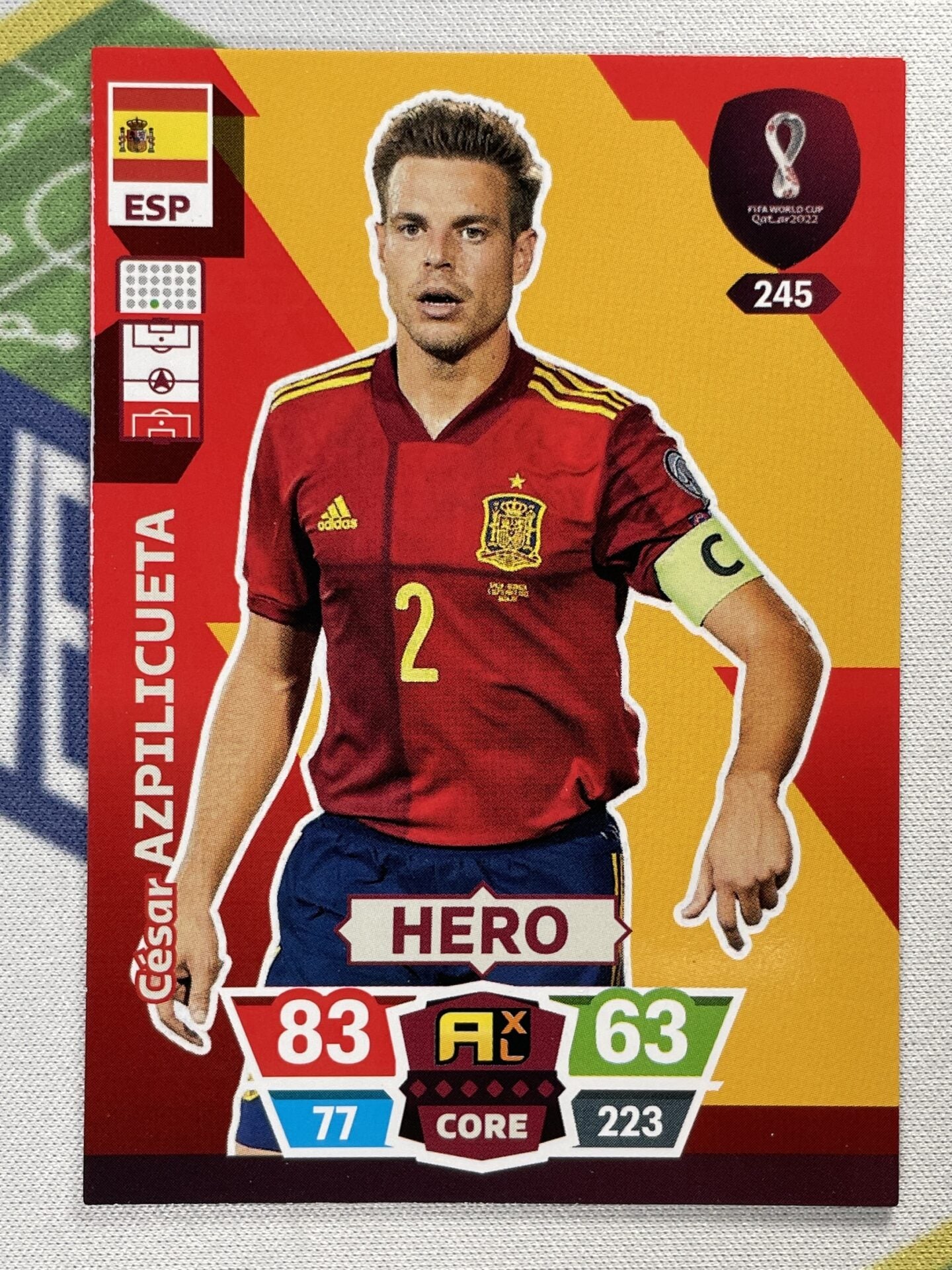 Cesar Azpilicueta Spain Panini World Cup 2022 Adrenalyn XL Card